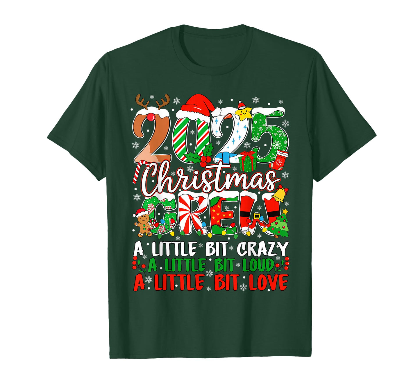 Family Christmas Crew 2025 Matching Outfit Xmas Squad Santa T-Shirt