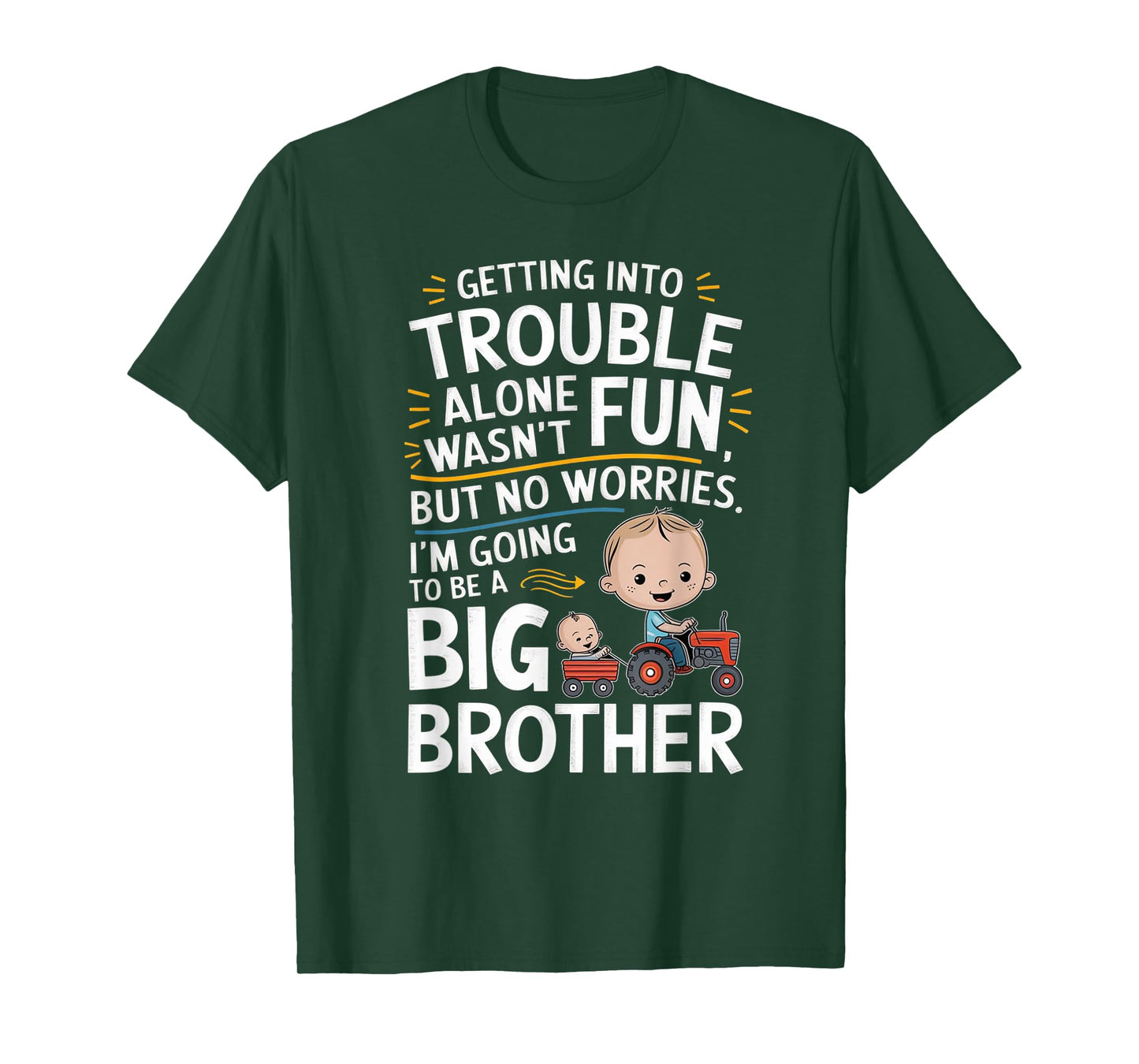 Promoted to Big Design Brother Funny Tractor Toddlers & Kids T-Shirt