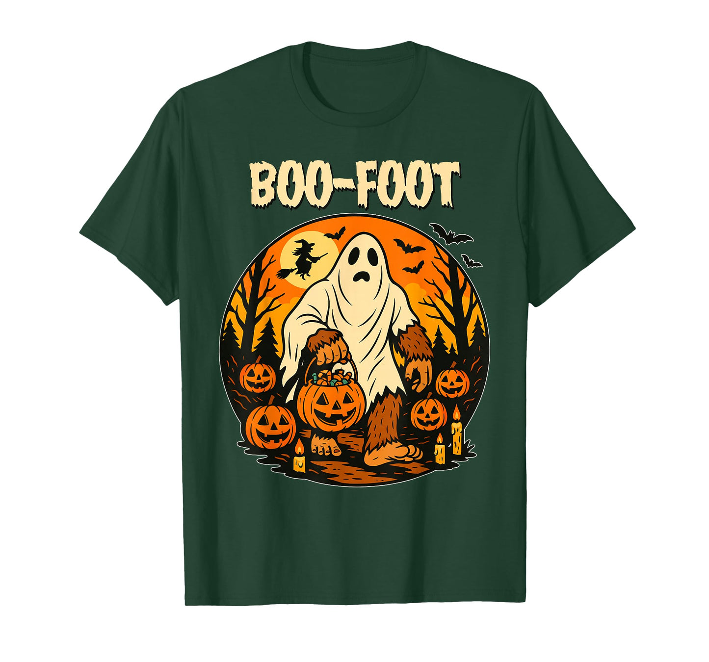 Boo Foot Halloween Funny Jack O Lantern Bigfoot Halloween T-Shirt
