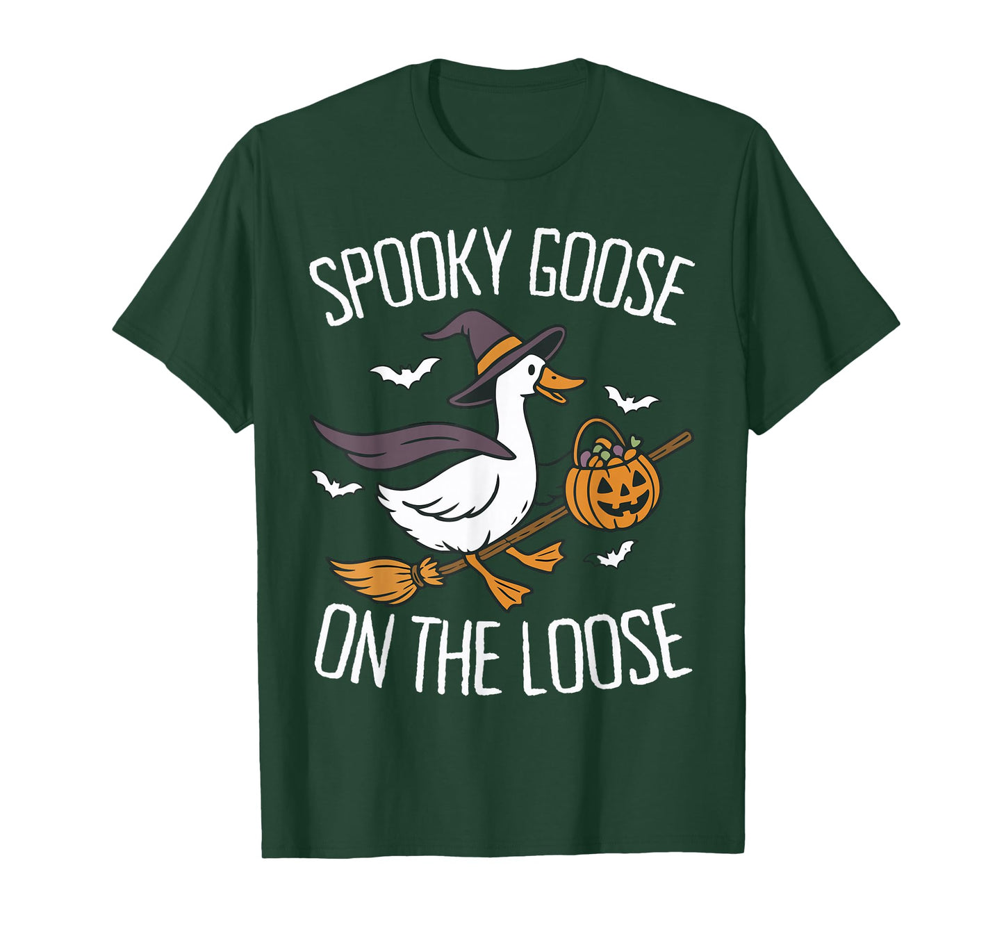 Spooky Goose On The Loose Goose Witch Animal Halloween T-Shirt