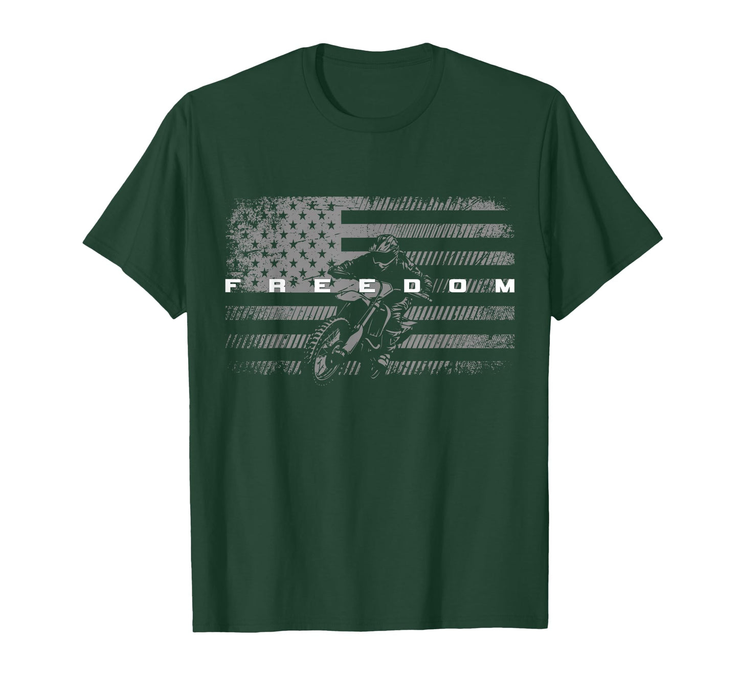 American Flag Dirt Bike Motocross T-Shirt