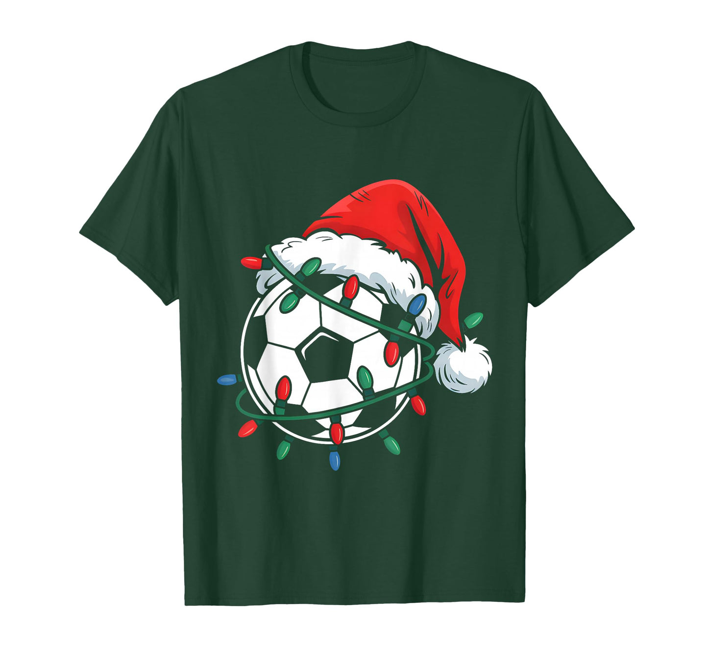Soccer Ball Santa Hat Xmas Funny Christmas Soccer Lover T-Shirt