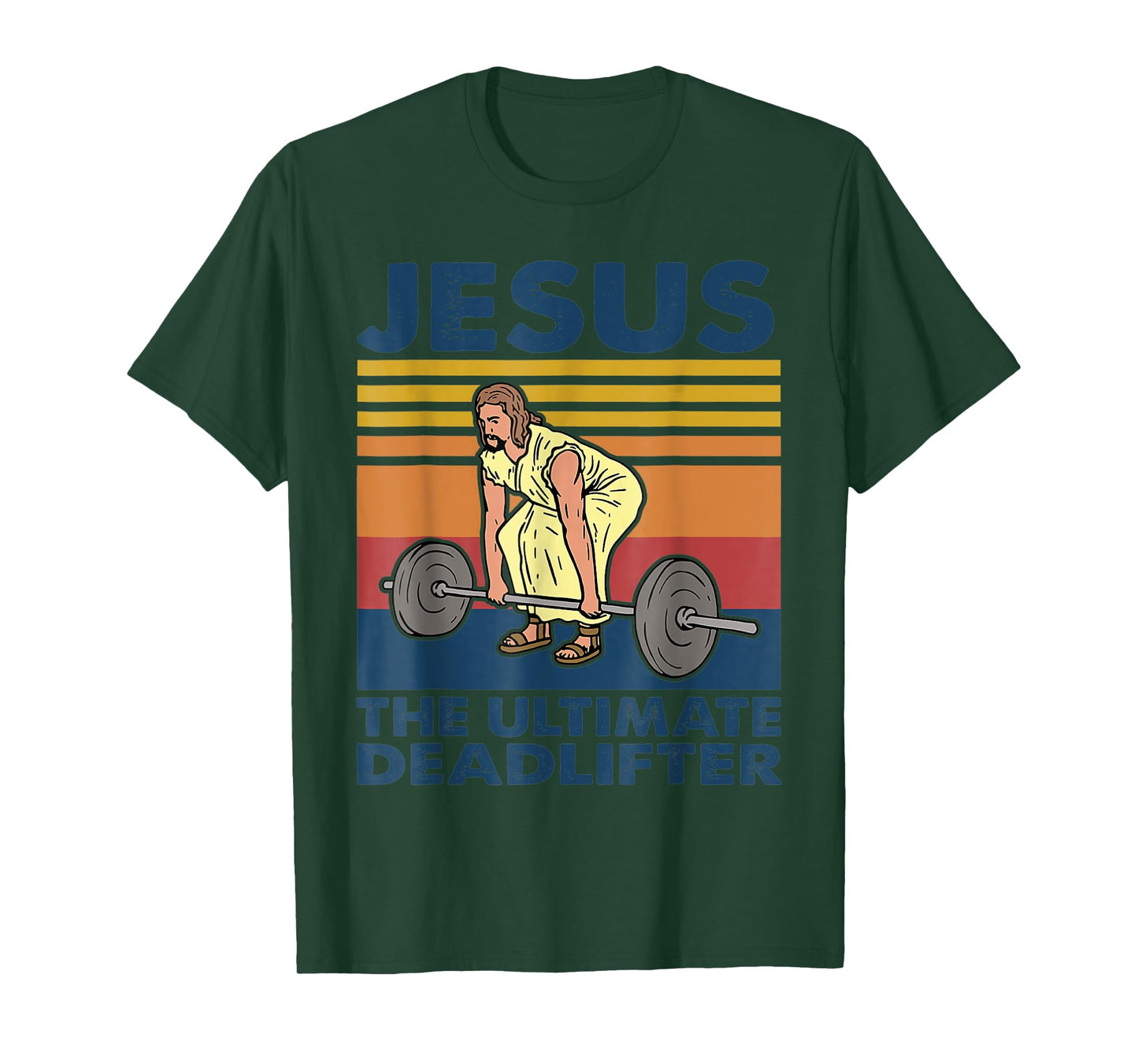 Jesus The Ultimate Deadlifter Funny Vintage Gym Christian T-Shirt