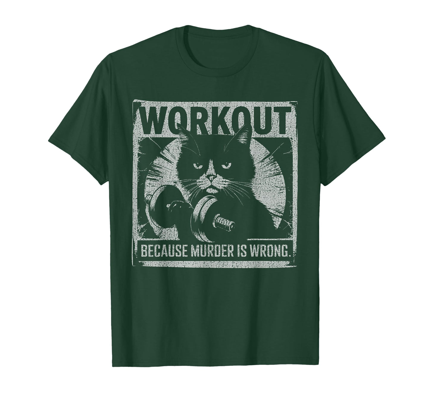 Funny Gym Parody Graphic For Cat Lovers, Ironic Workout Meme T-Shirt for Men Women