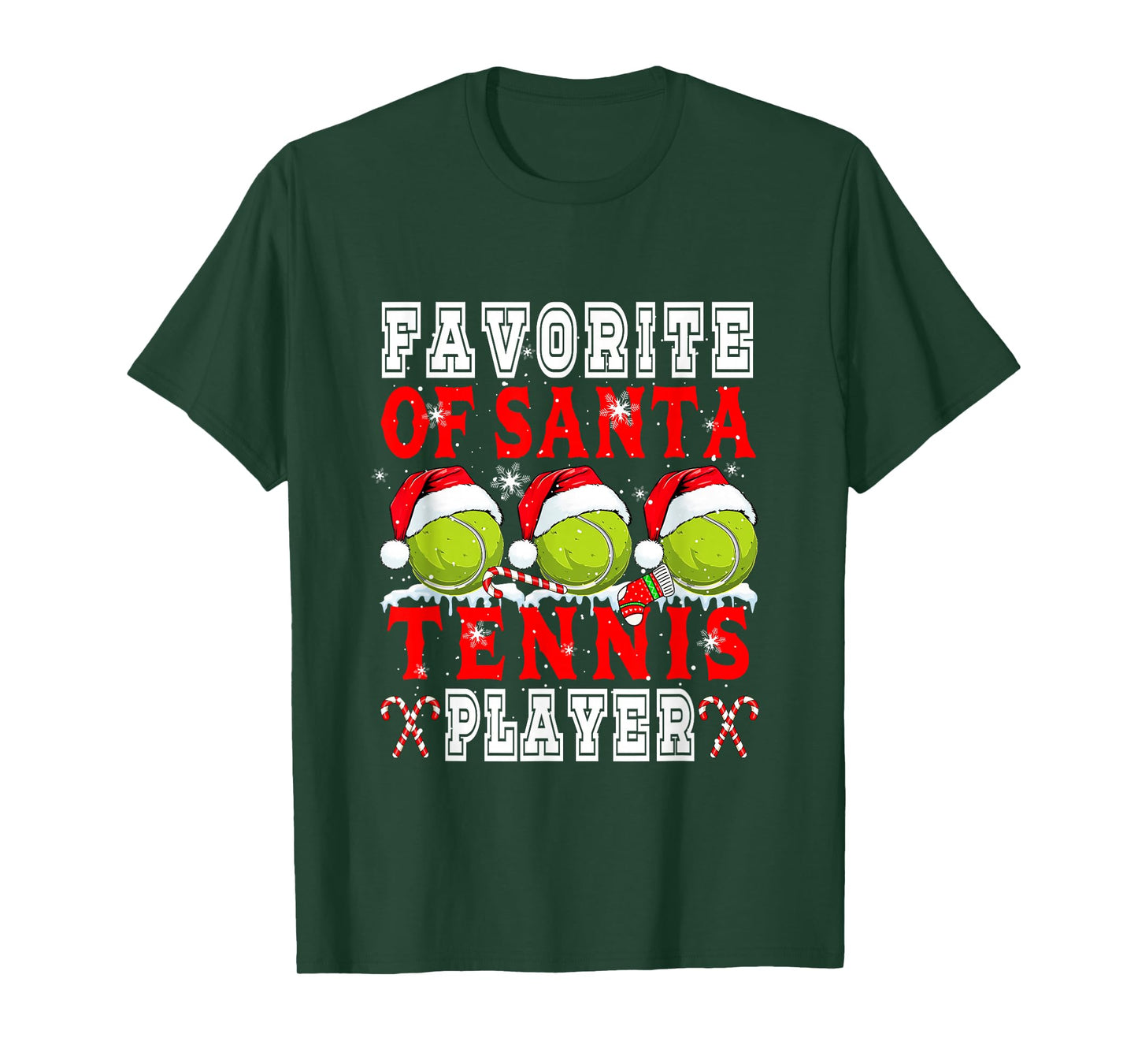 Favorite of Xmas Santa Funny Tennis Player Matching Team T-Shirt