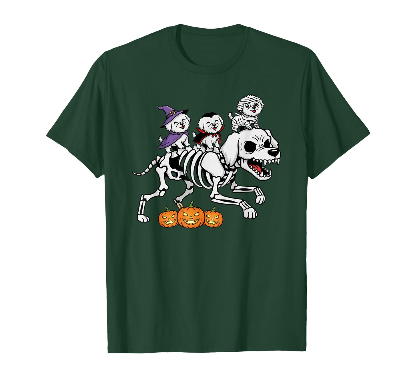 Havanese Dog Skeleton Mummy Witch Halloween Kids Mens Womens T-Shirt