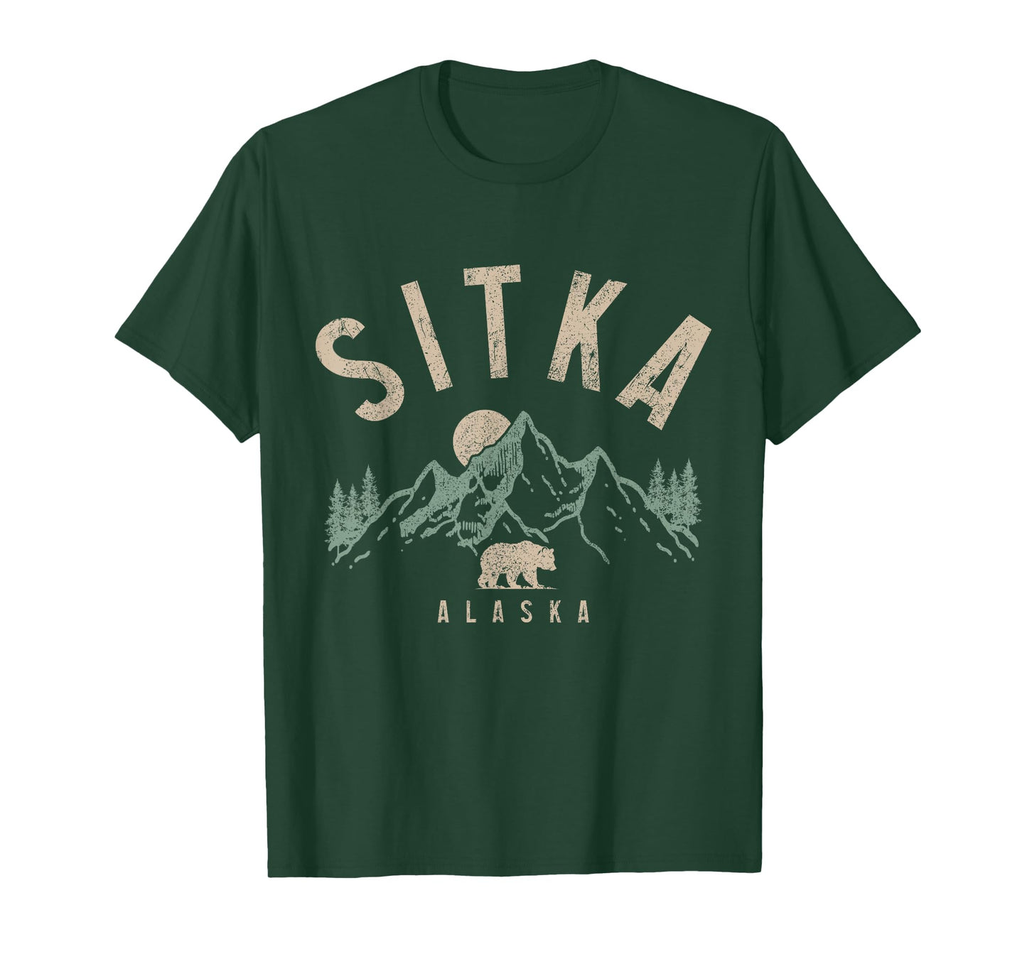Sitka Alaska Vintage Mountains Grizzly Bear Nature Lover T-Shirt