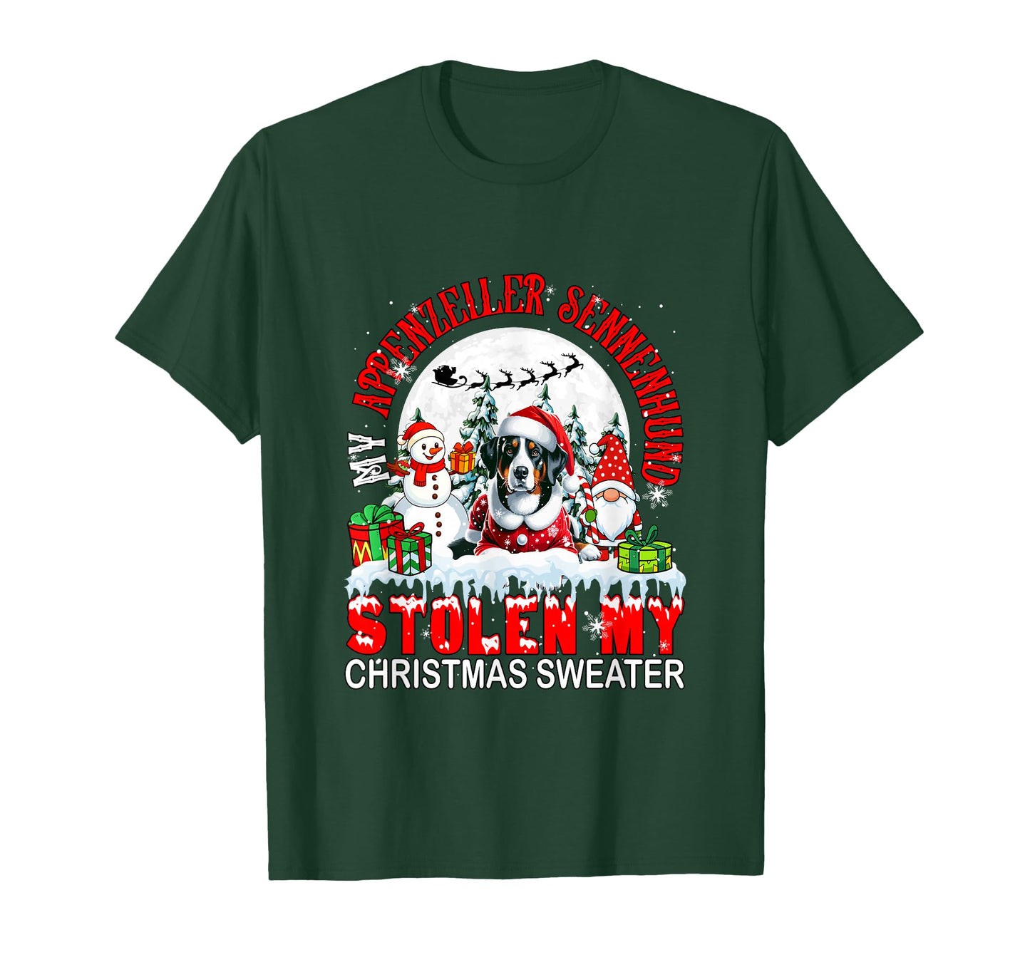 My Appenzeller Sennenhund Stolen Christmas Sweater Santa Dog T-Shirt