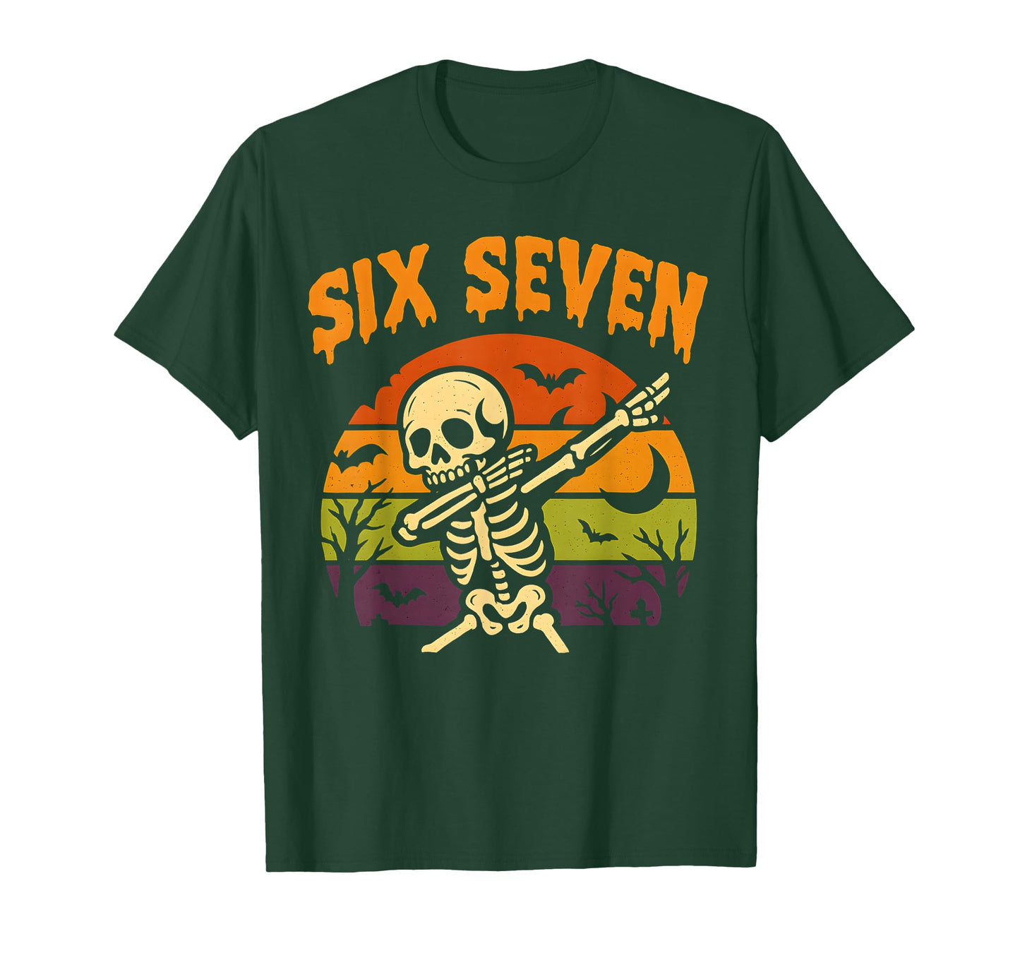 67 Halloween Meme 6 7 Skeleton Six Seven Numbers Funny Kids T-Shirt