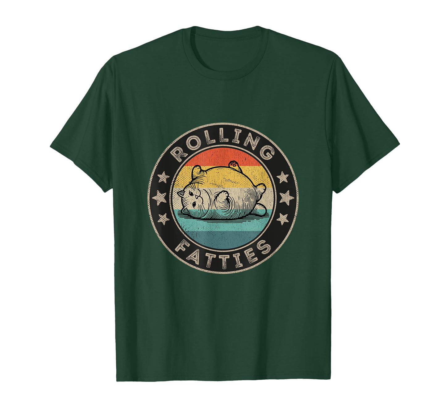 Rolling Fatties Cat Outfit Retro Vintage Fat Cat T-Shirt for Men Women Kids