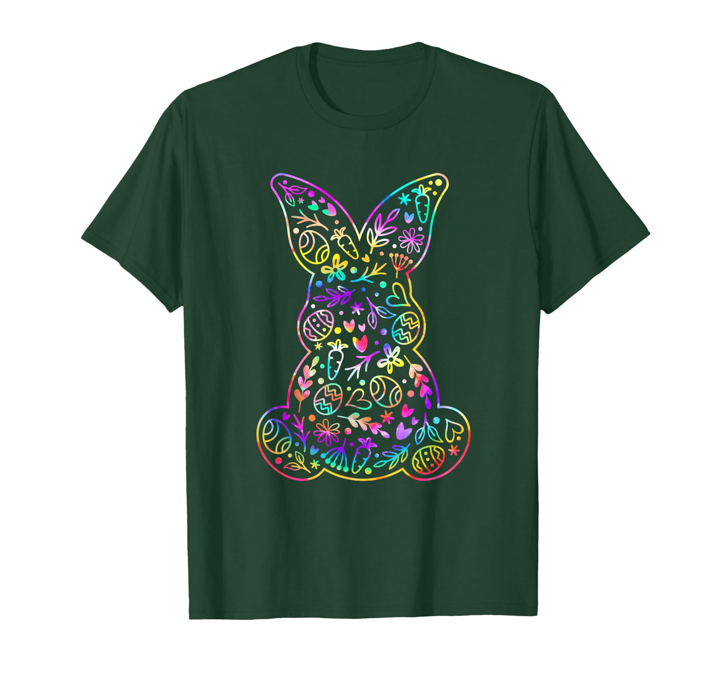 Easter Day Cute Floral Easter Bunny Tie Dye Women Kids Girl T-Shirt