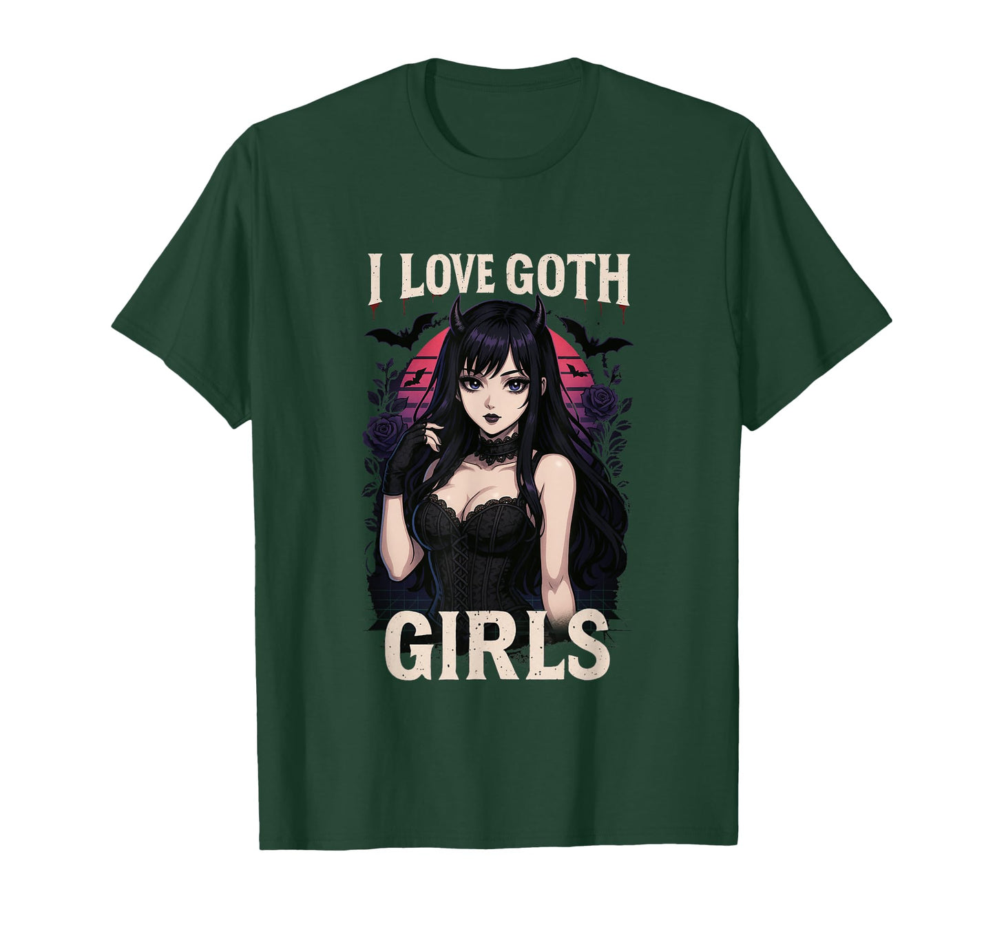 I Love Goth Girls – Men’s Gothic Anime goth lover T-Shirt