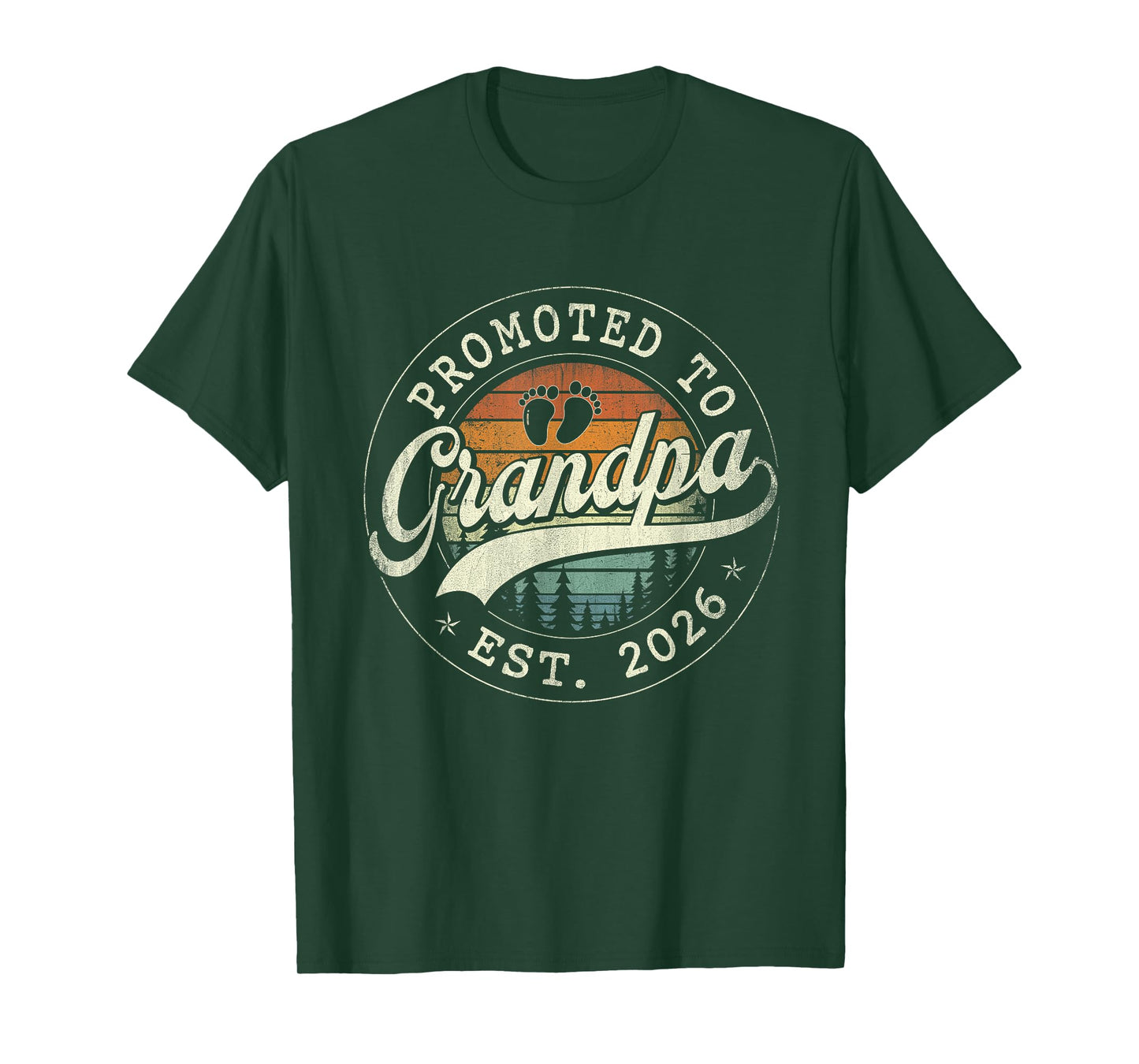 Promoted to Grandpa Est 2026 Grandparents Baby Announcement T-Shirt
