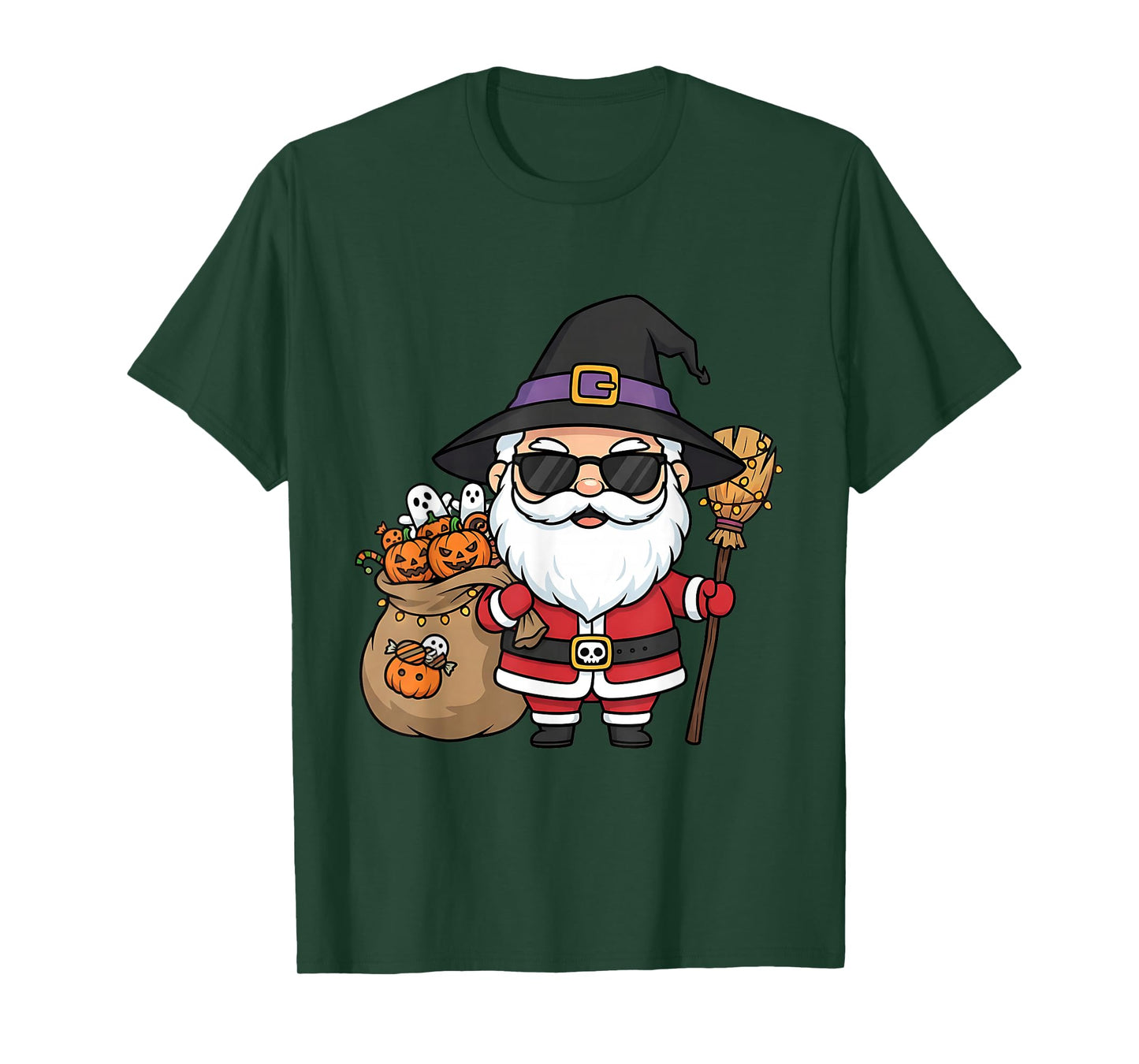 Funny Halloween Santa Witch Costume Design T-Shirt
