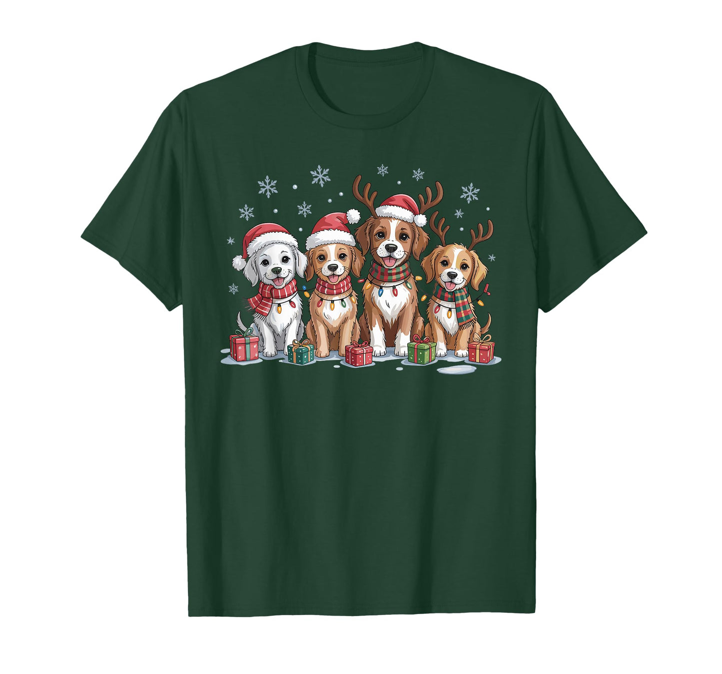 Cute Goldendoodle Christmas Puppies Dog Lovers Funny Holiday T-Shirt