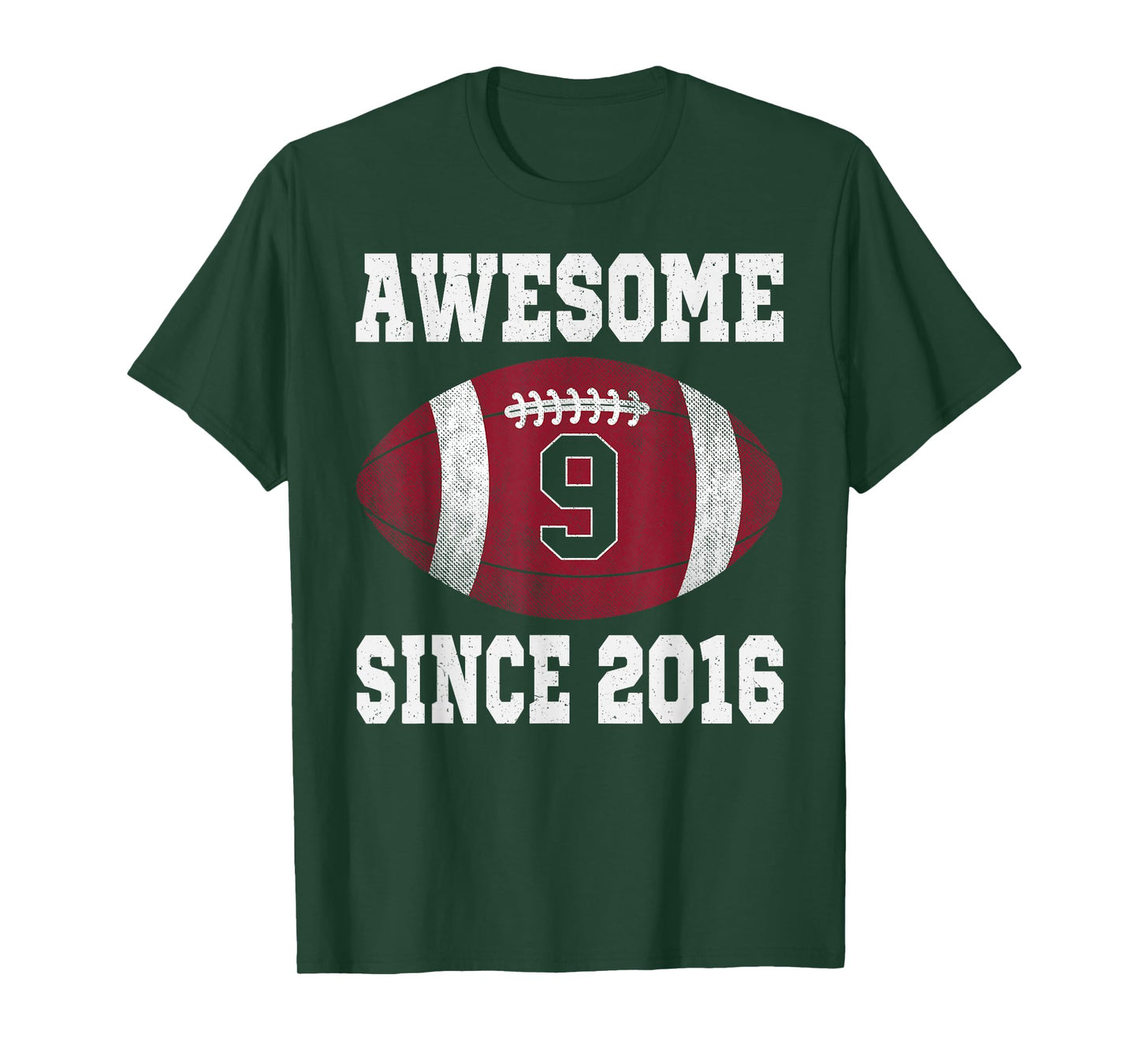 9th Birthday Football Player 9 Years Old Vintage Sports T-Shirt