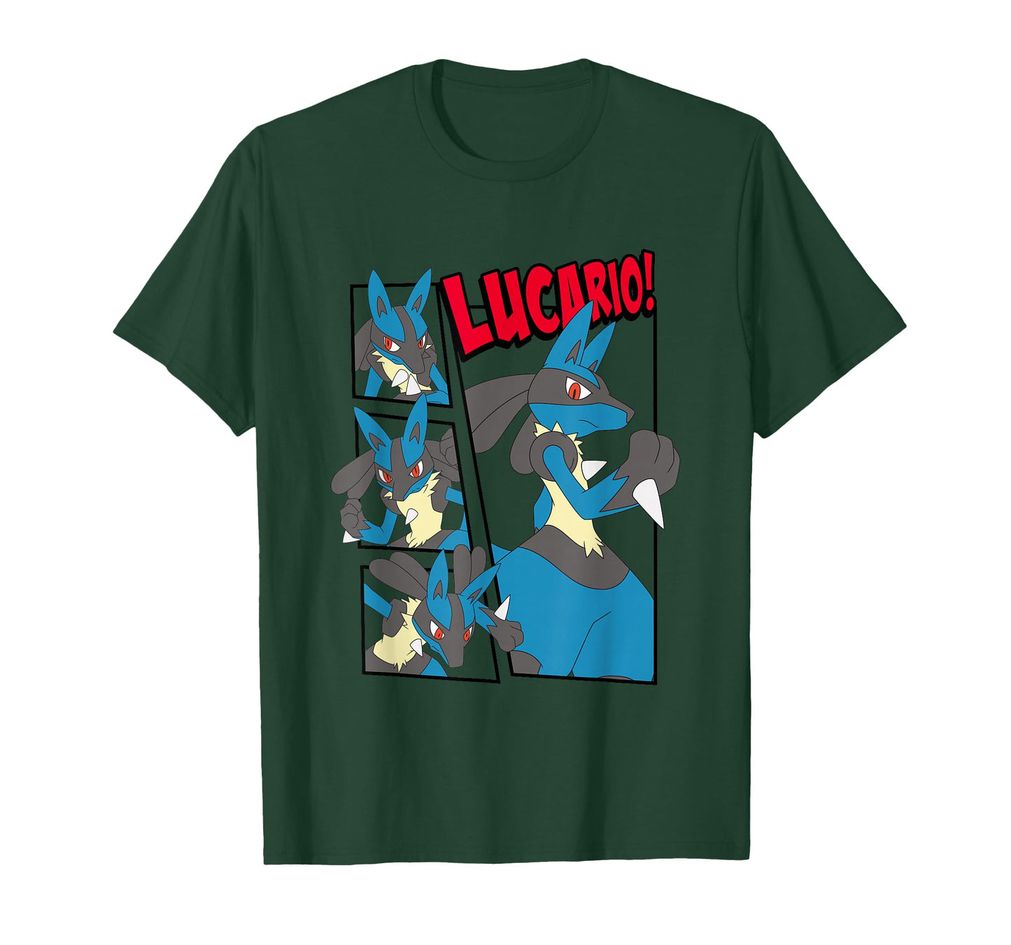 Pokémon Epic Lucario! Poses Collage Retro Big Chest Poster T-Shirt