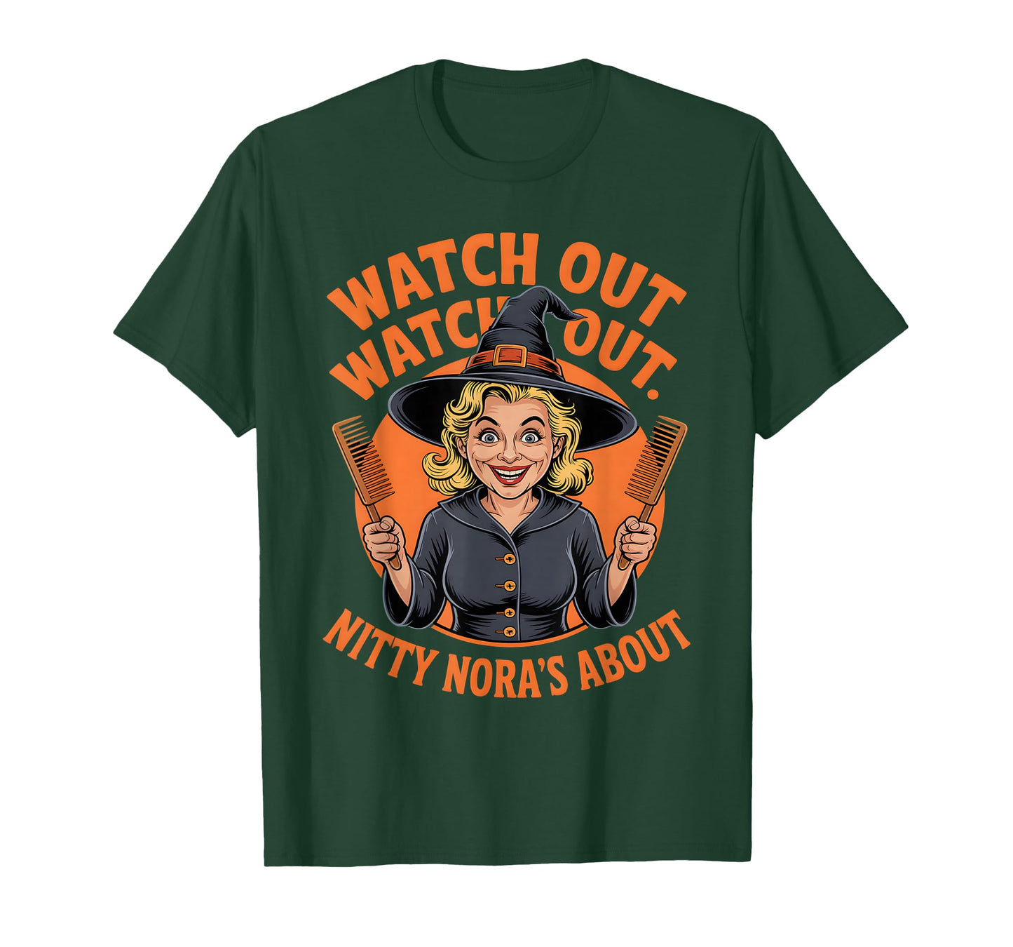 Funny Halloween Witch Nitty Nora Nit Nurse Outfit T-Shirt