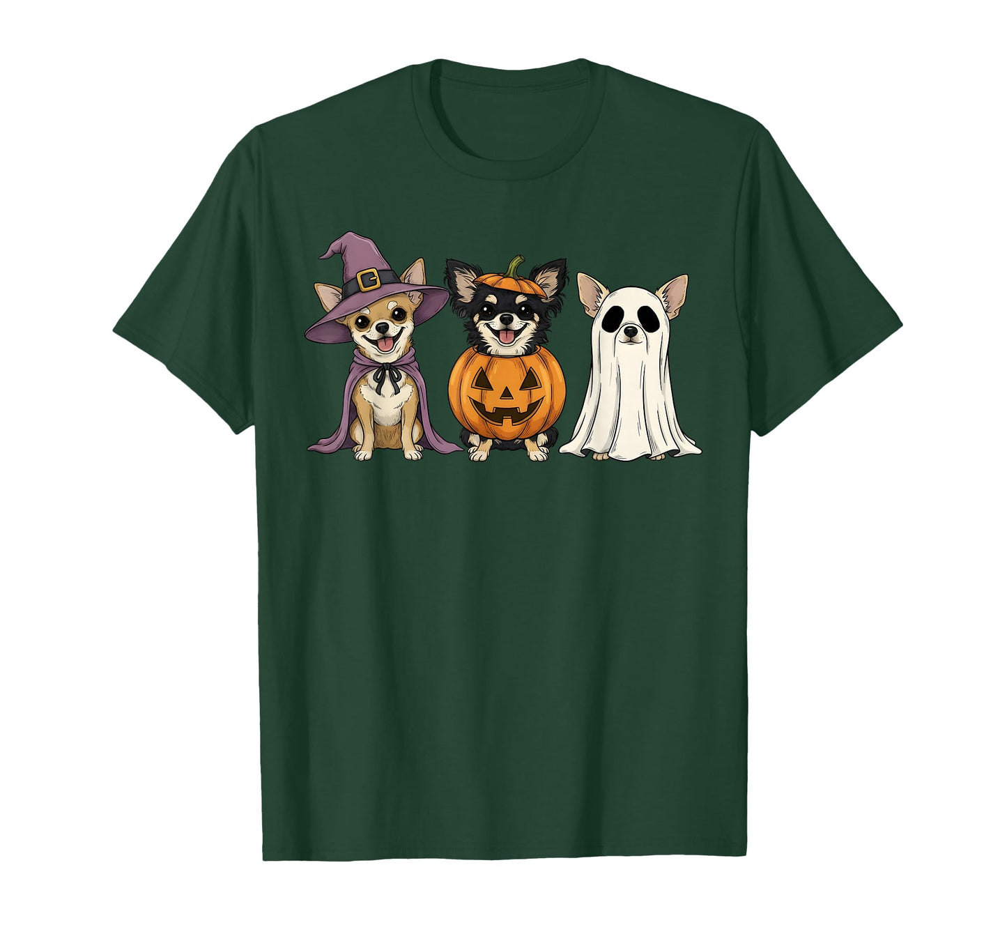 Spooky Ghost Chihuahua Pumpkin Halloween Dog Lover T-Shirt