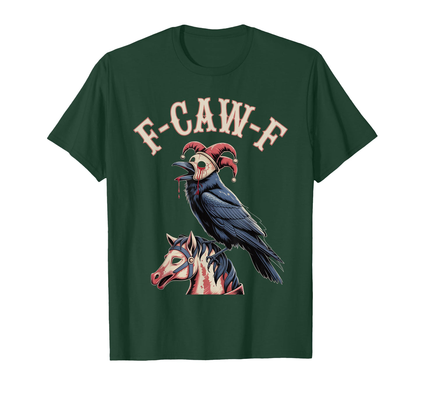 F-Caw-F Crow Funny Gothic Moon Black Bird Halloween T-Shirt