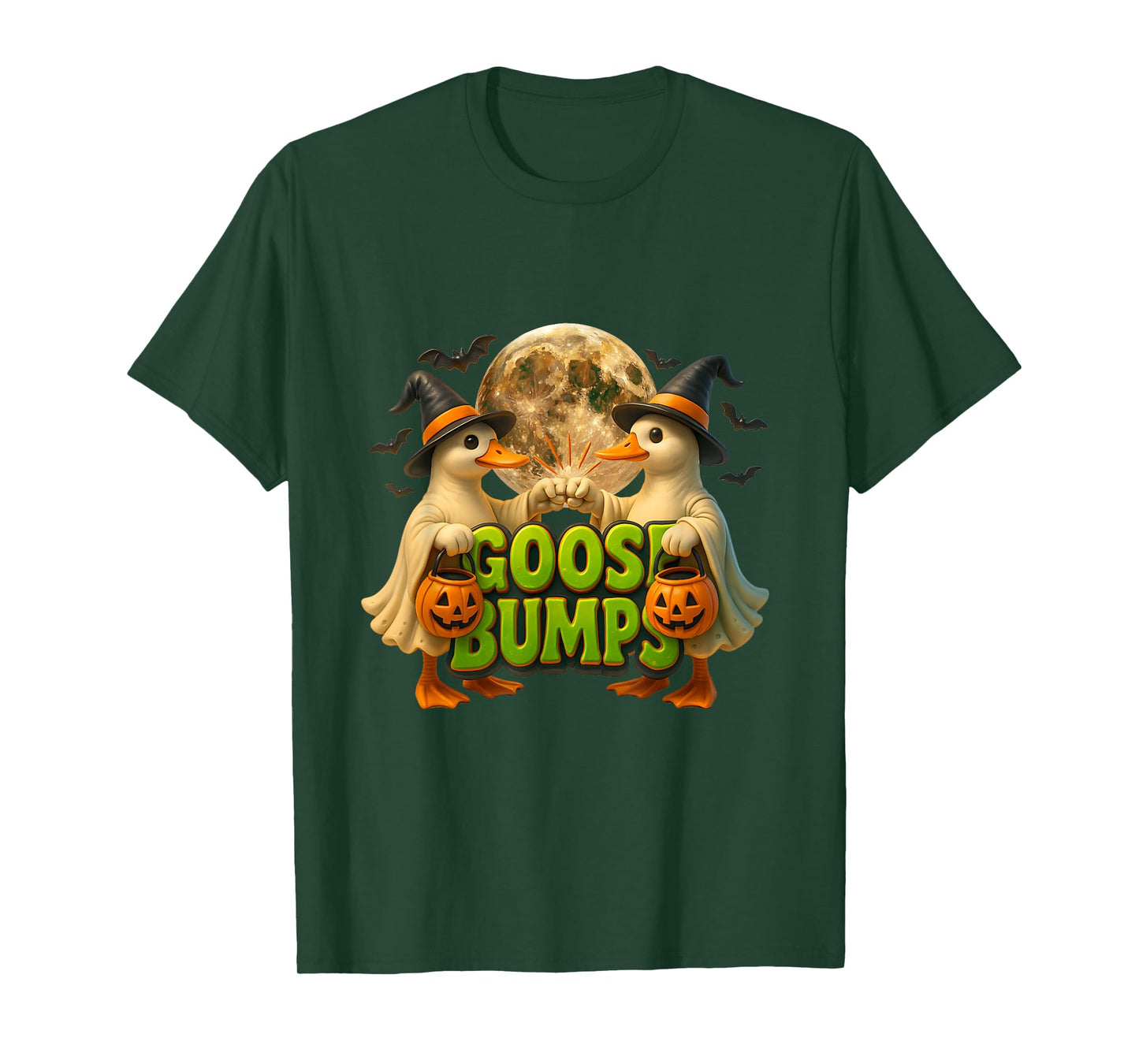 Goose Bumps Ghost Witch Geese Fist Bump Halloween T-Shirt