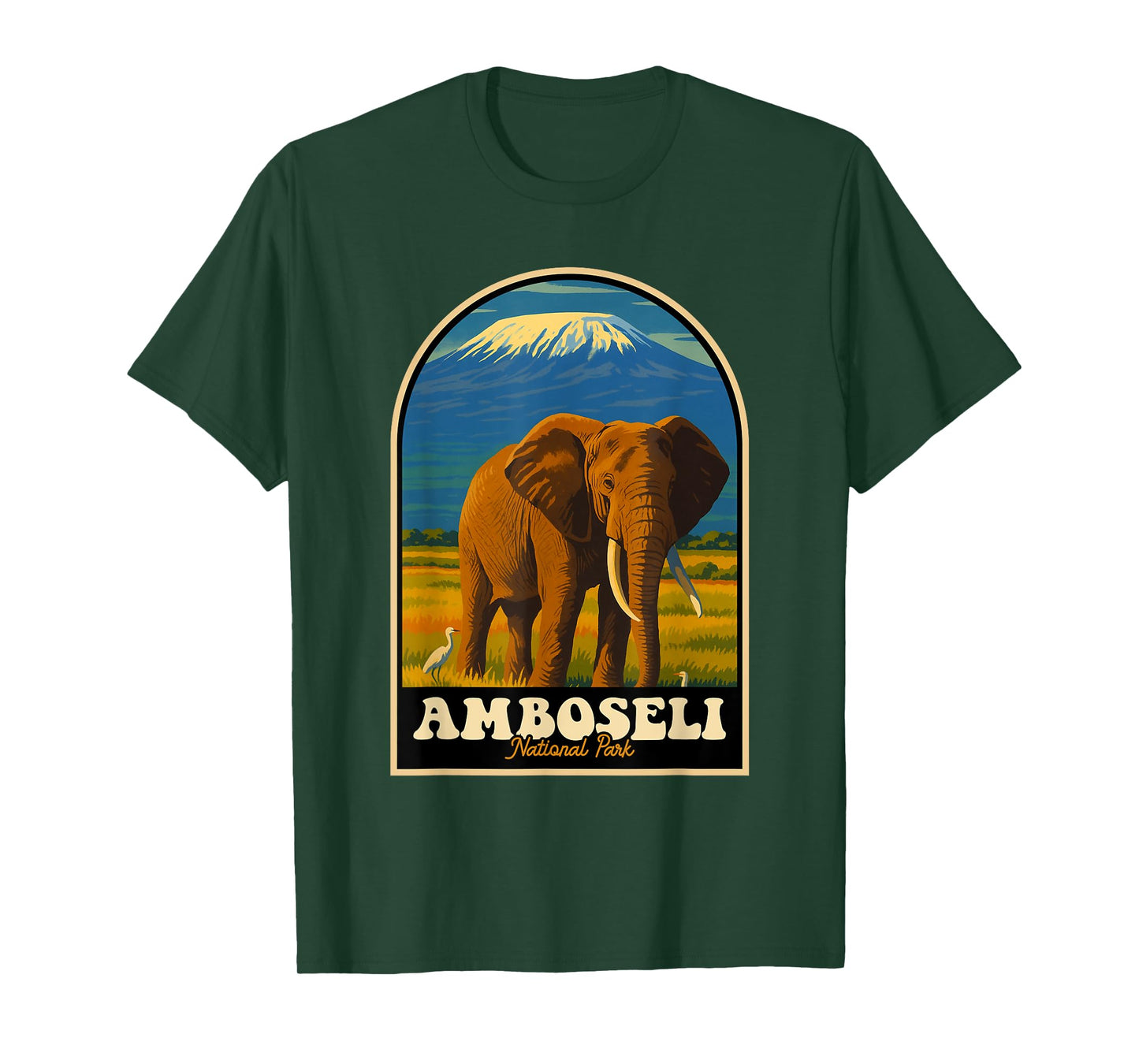 Amboseli National Park Vintage Elephant Safari Design T-Shirt