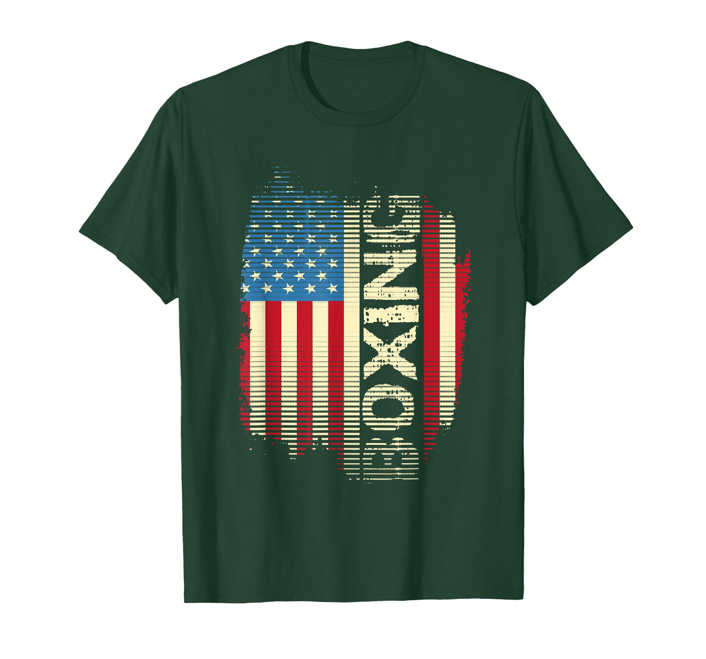 Patriotic USA Flag Boxing Kickboxing Kickboxer Gym Boxer T-Shirt