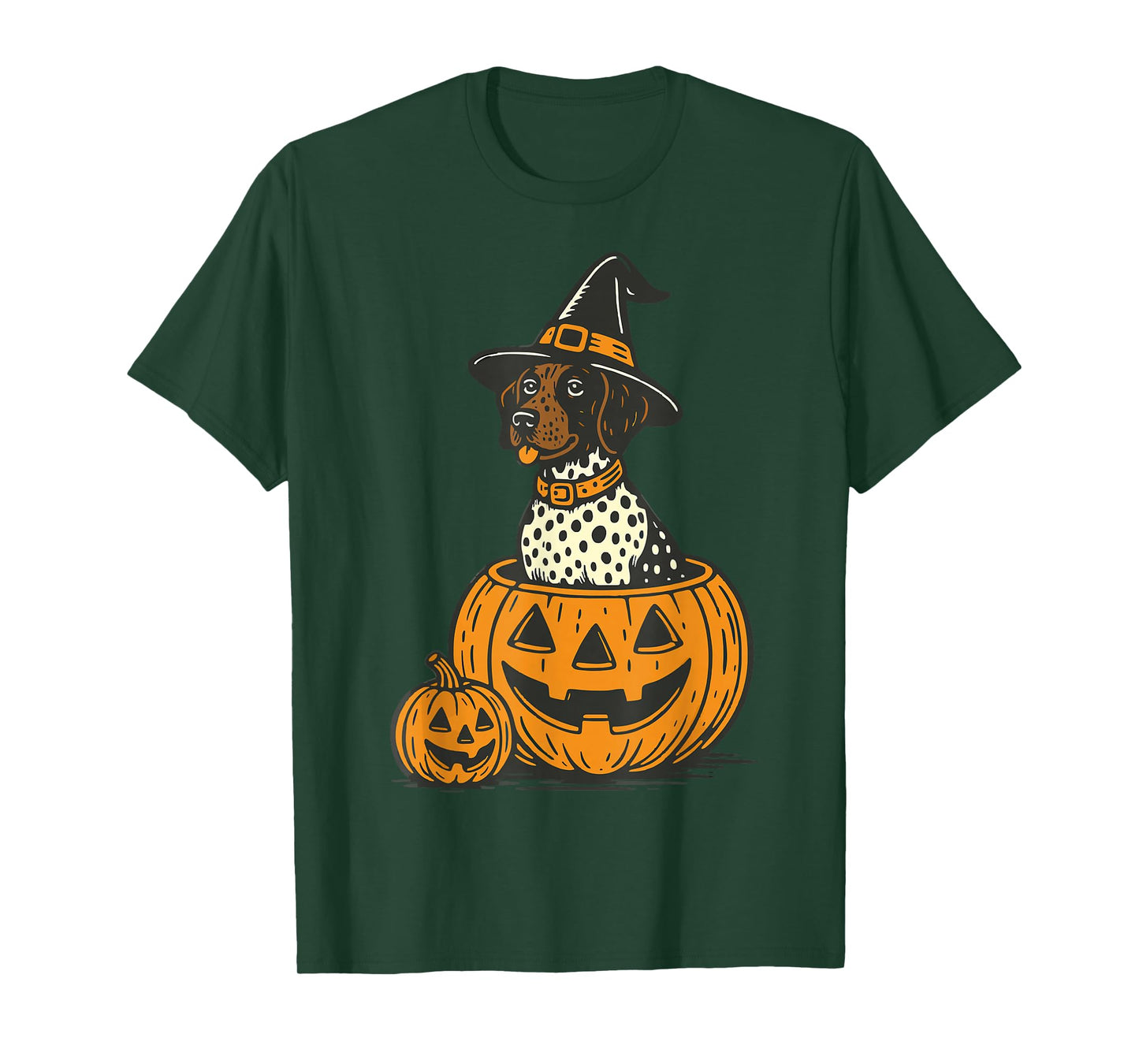 Halloween Shorthaired Pointer Dog in Pumpkins Spooky Vibes T-Shirt