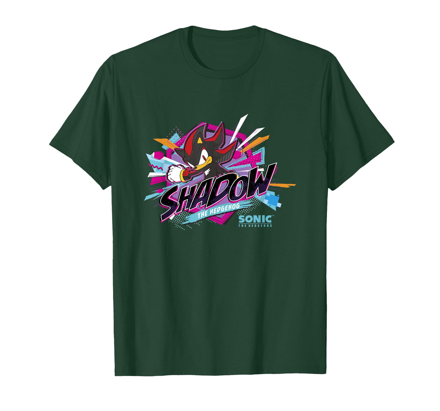 Sonic The Hedgehog Shadow Retro Neon Logo T-Shirt
