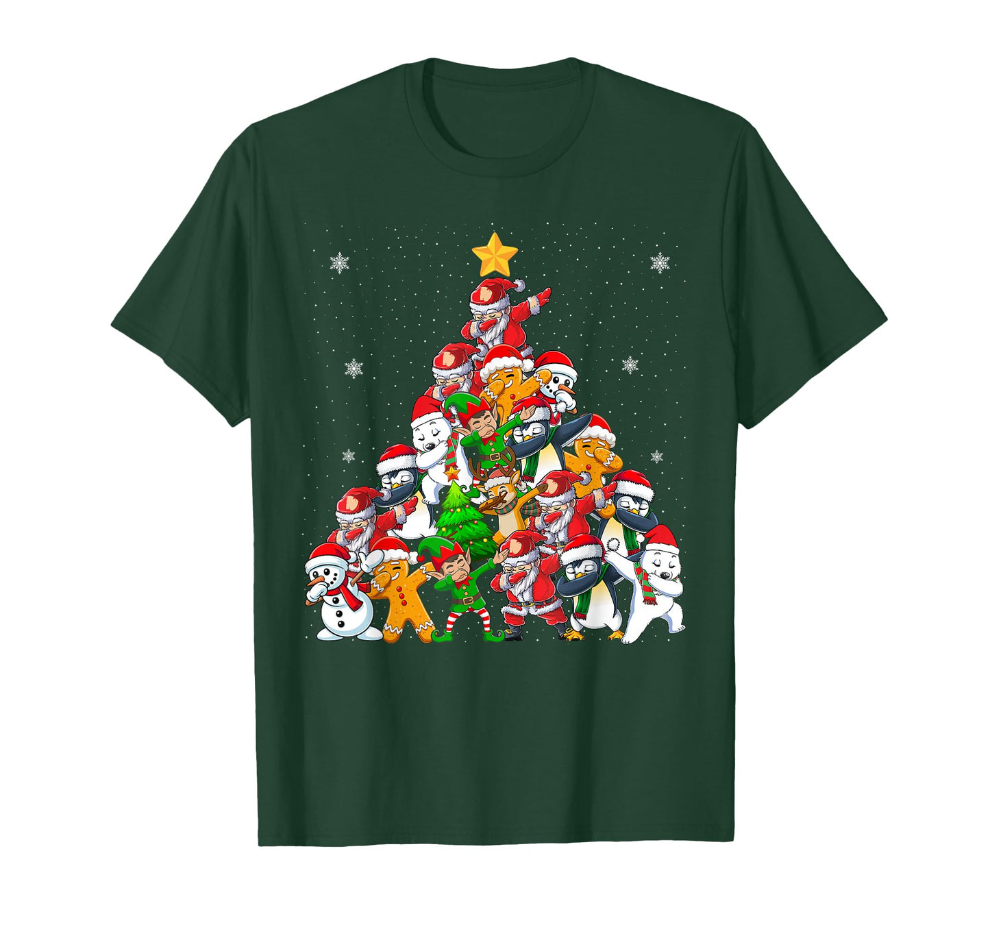 Dabbing Santa Elf Christmas Tree Lights Boy Kids Xmas Dab T-Shirt