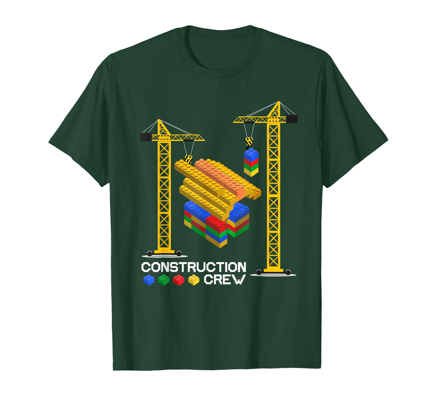 Construction Crew Building Blocks Master Builder Kids Boys T-Shirt