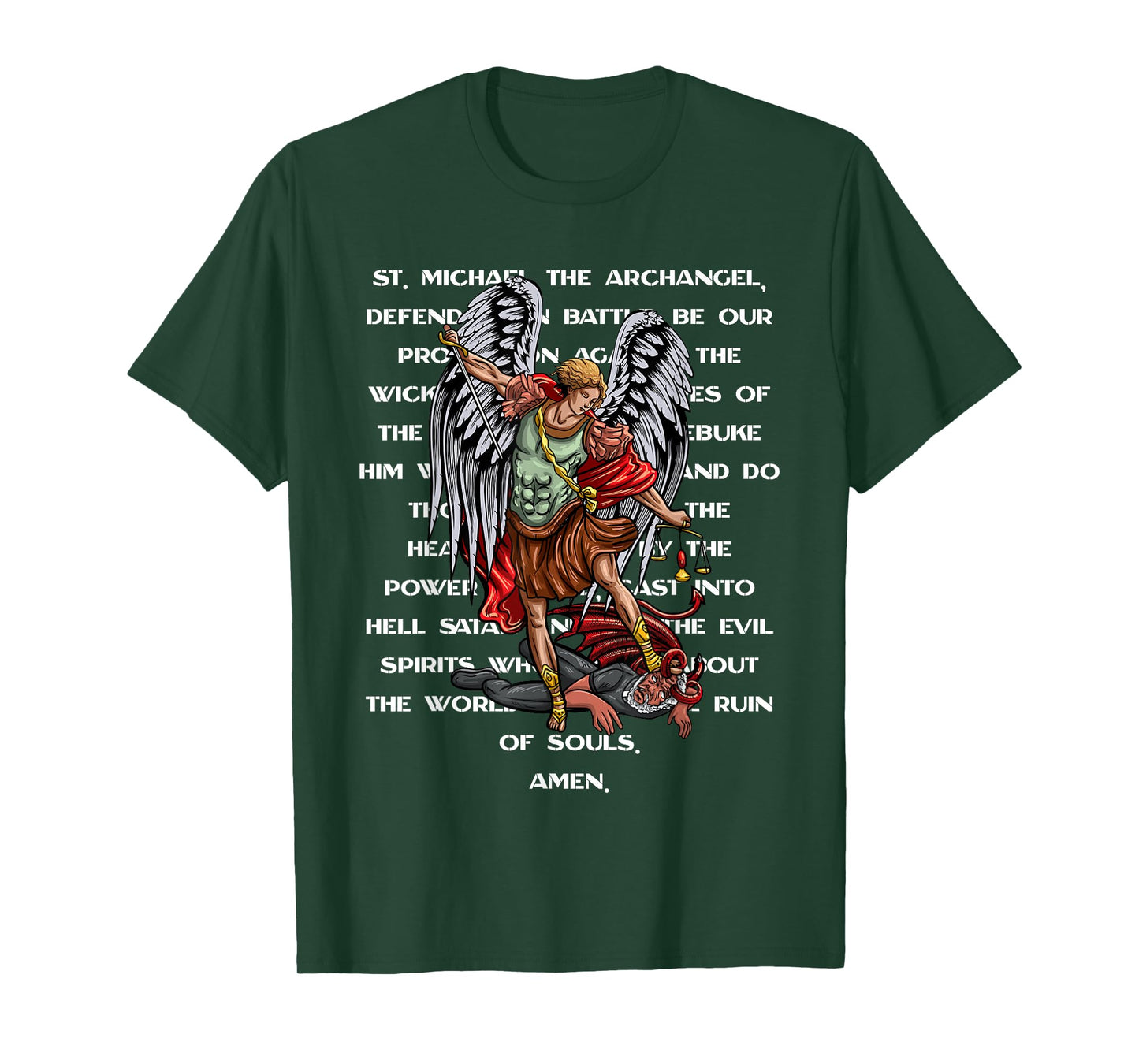 Saint Michael The Archangel Catholic Prayer T-Shirt