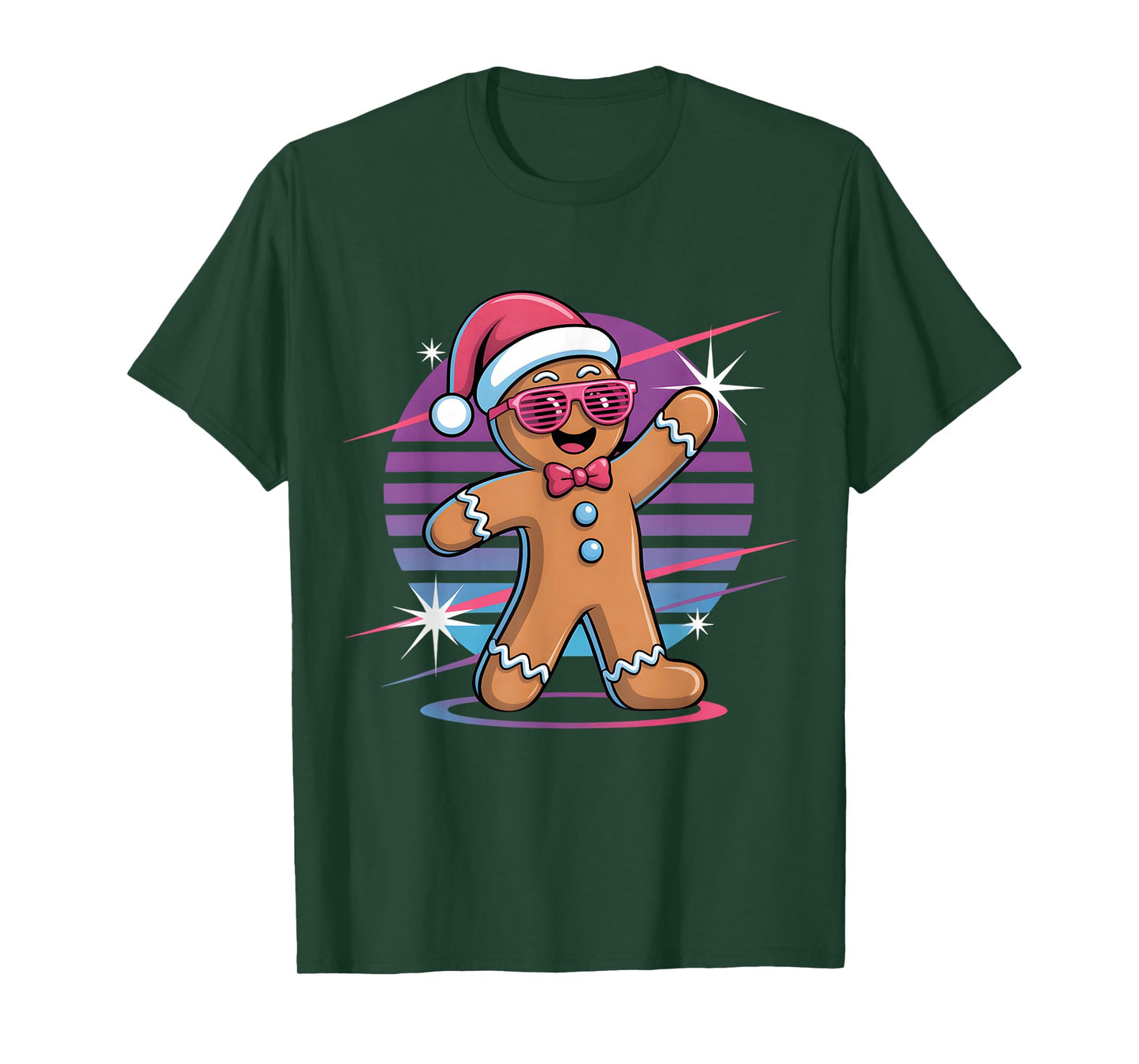 Retro 80s Gingerbread Man Christmas Baking Women Men T-Shirt