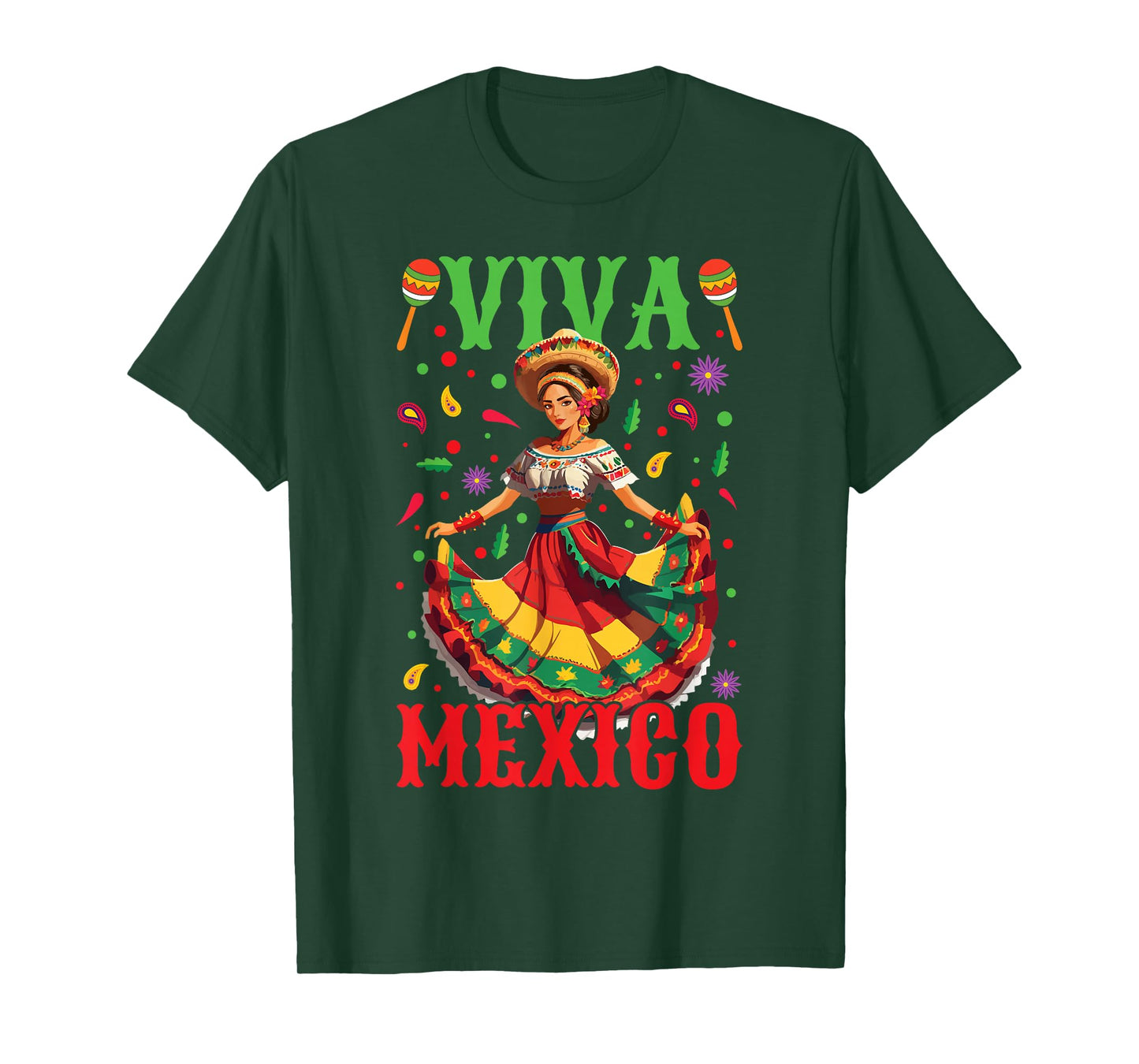 Viva Mexico Independence Mexican Lady Mexican Day T-Shirt