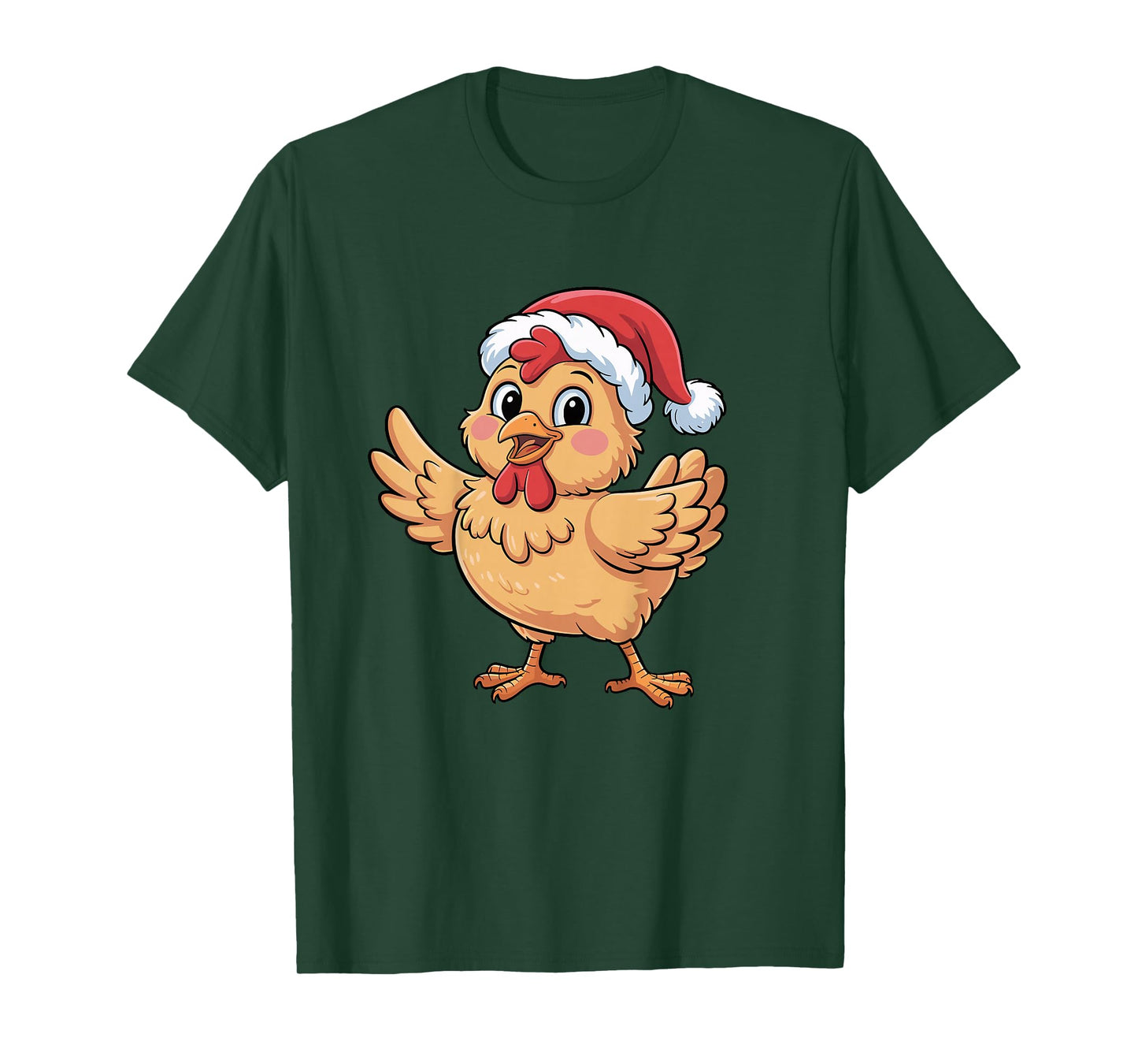 Cute Christmas Chicken Wearing Santa Hat Boys Kids T-Shirt