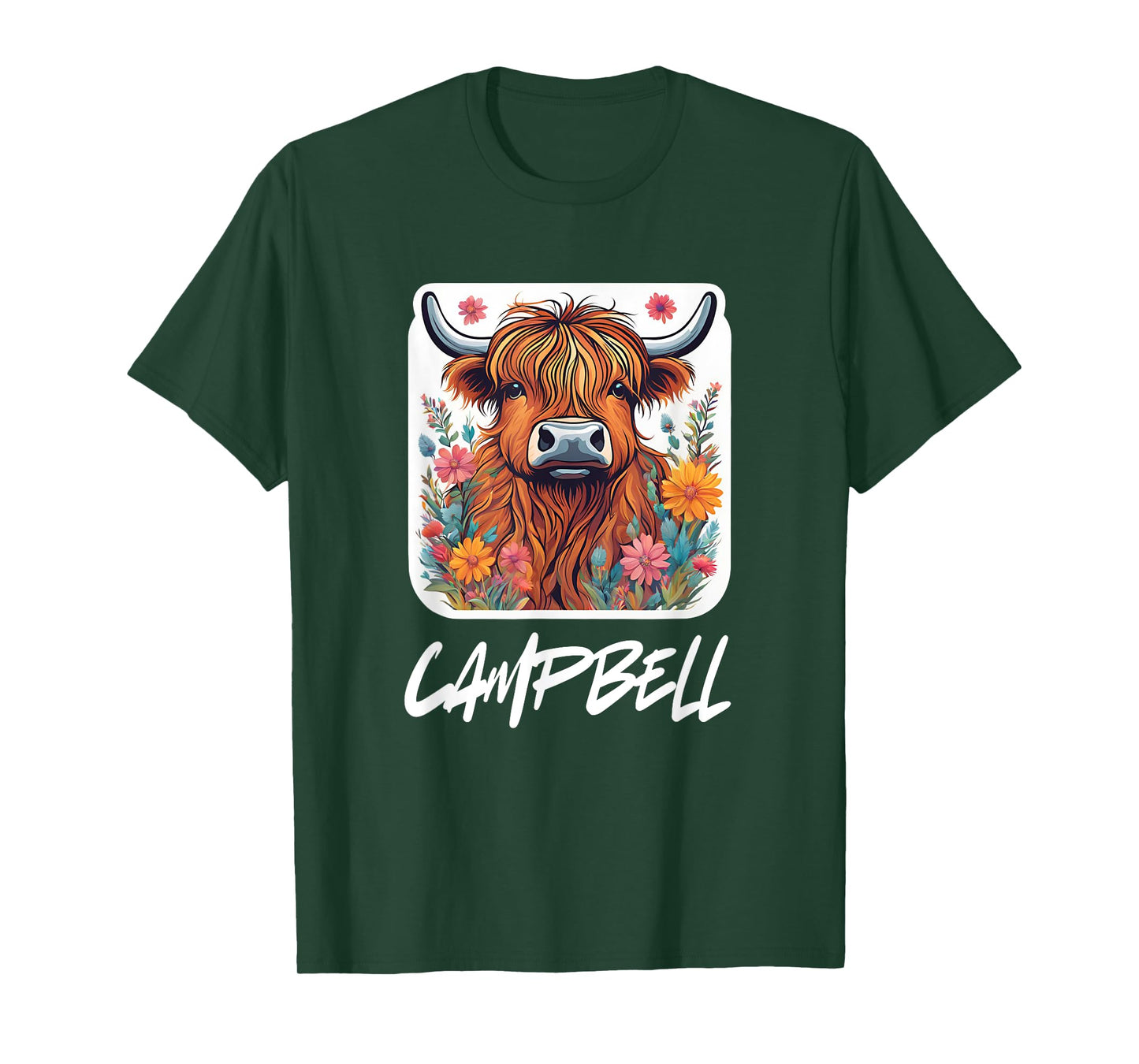 Campbell Clan Highland Cow Scottish Family Name Party T-Shirt