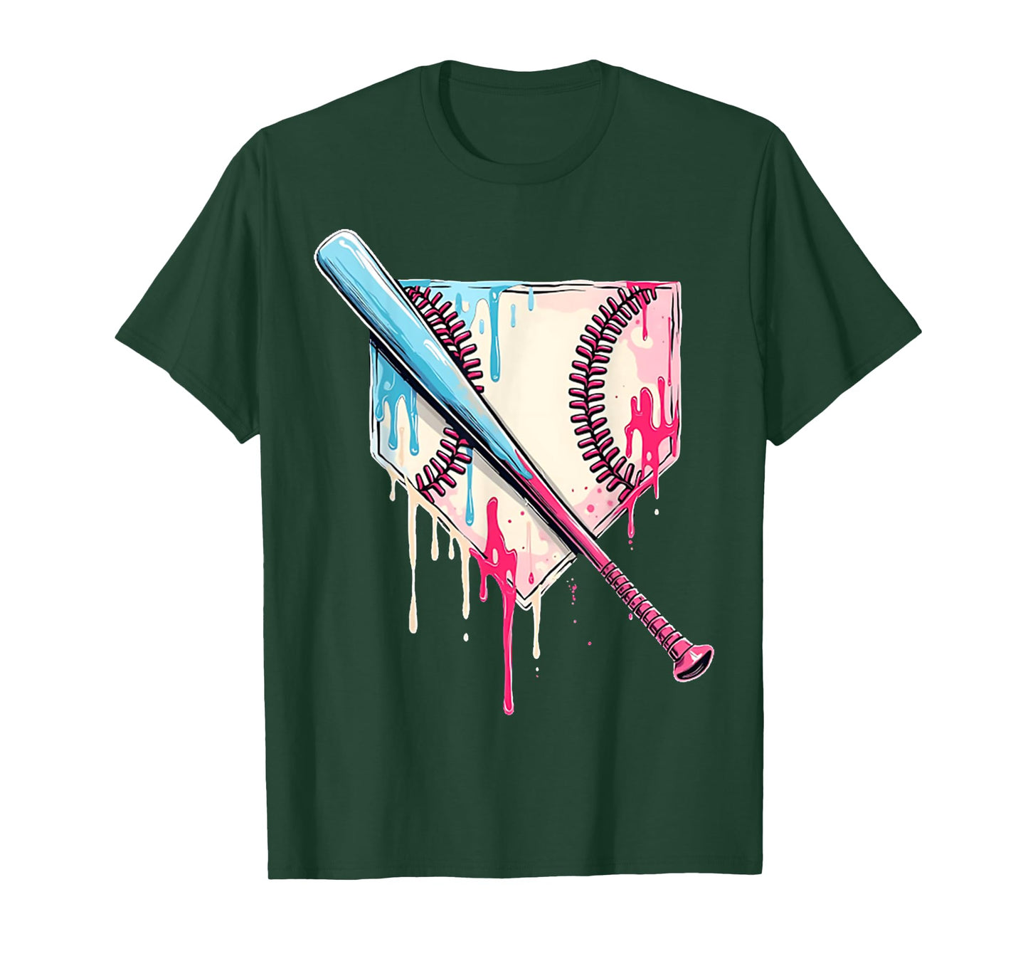 Cool Sport Baseball Home Plate Drip With Sprinkles Drip T-Shirt