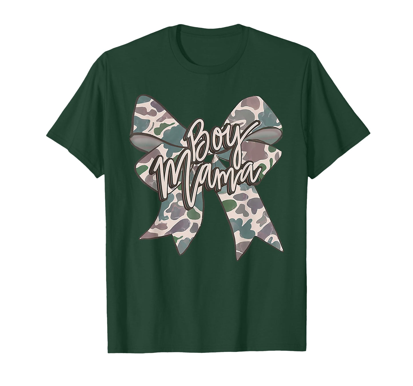Boy Mama Camo Coquette Bow Camouflage Mothers Day T-Shirt