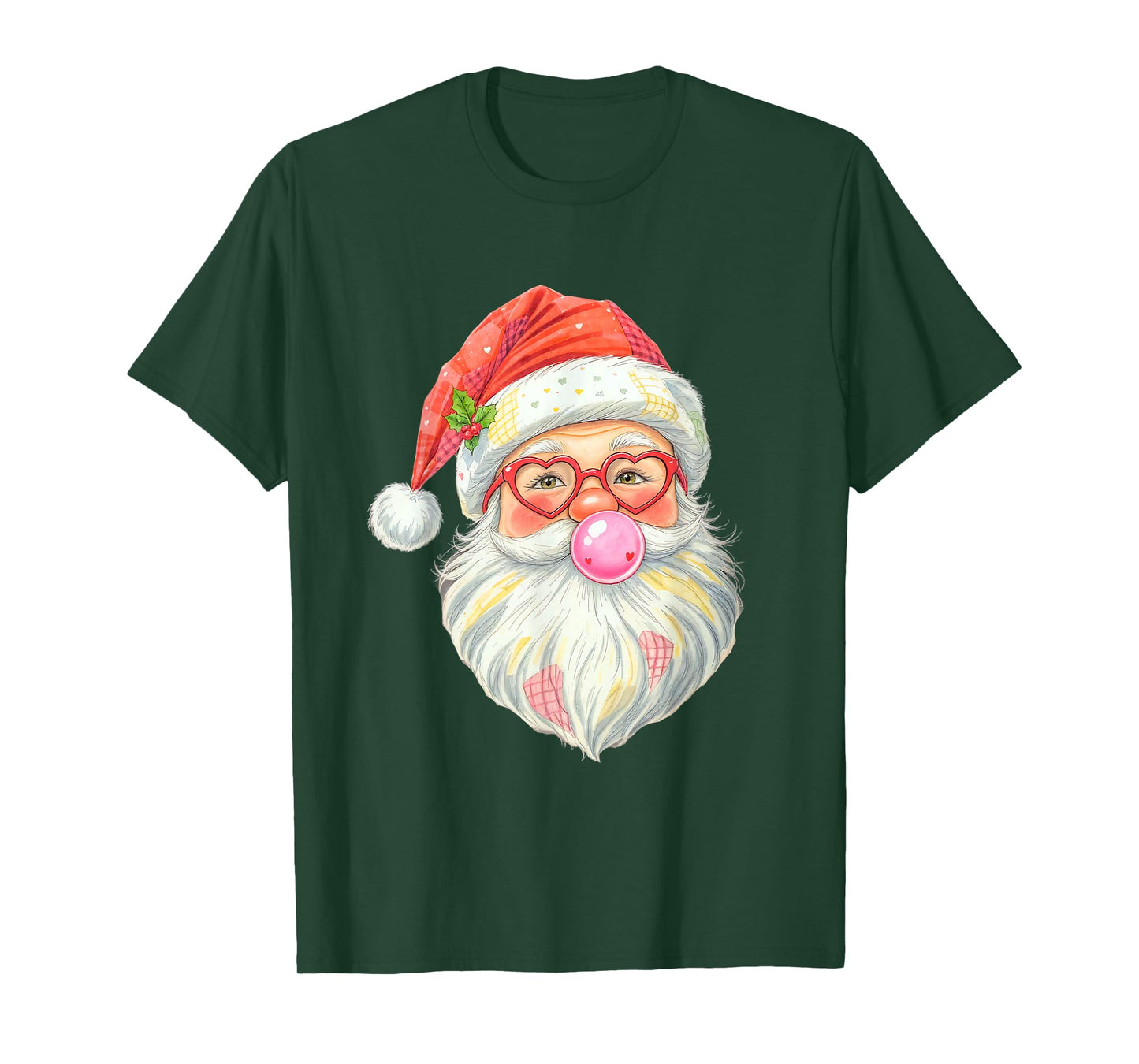 Patchwork Santa Claus Face Vintage Christmas Men Women Kids T-Shirt