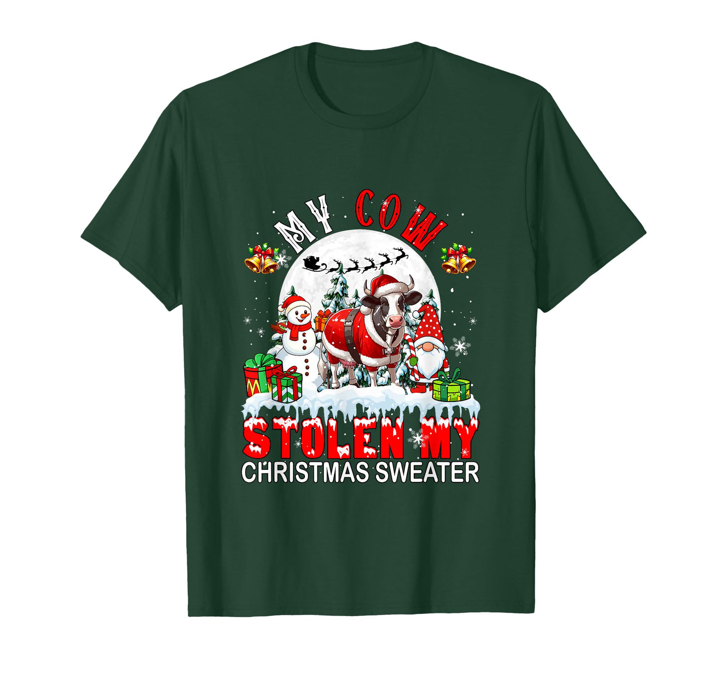My Cow Stolen My Christmas Sweater Santa Dog Owner T-Shirt