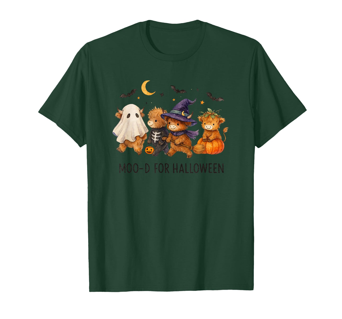 Moo-d for Halloween Highland Cow Cute Costume Squad T-Shirt