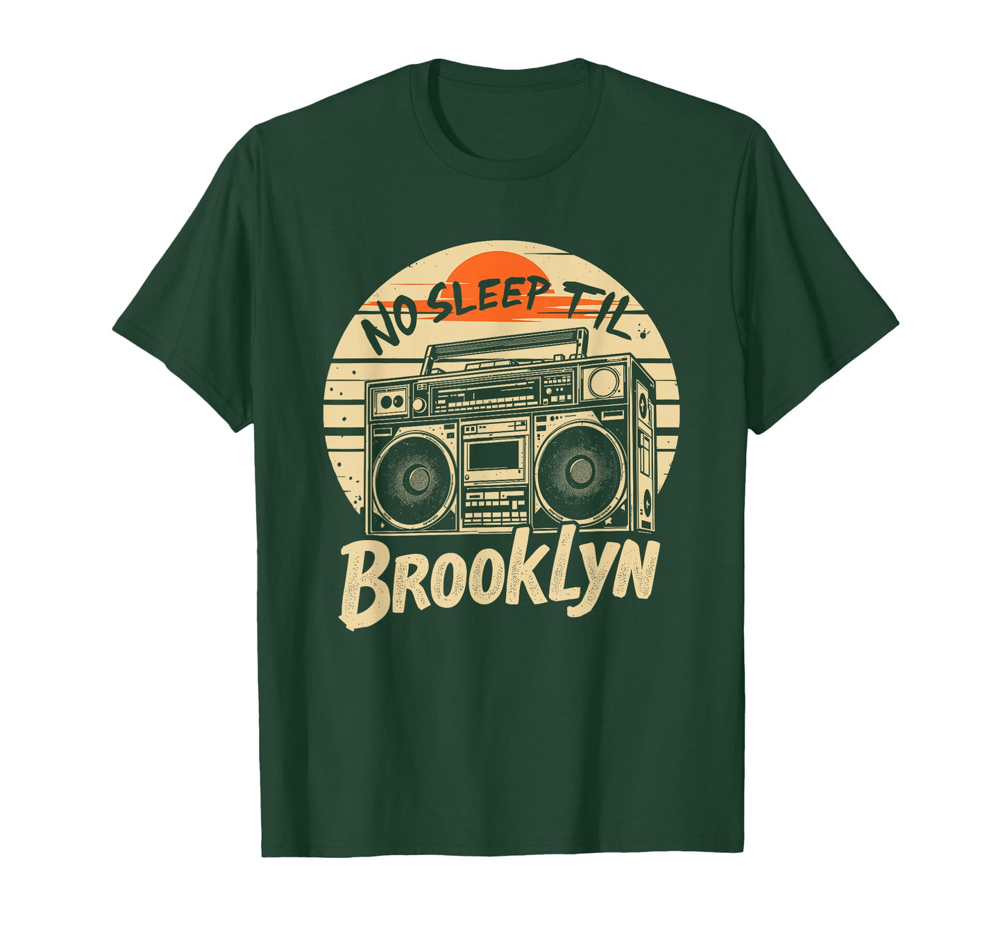 No Sleep Til Brooklyn Retro Boombox Vintage Music T-Shirt