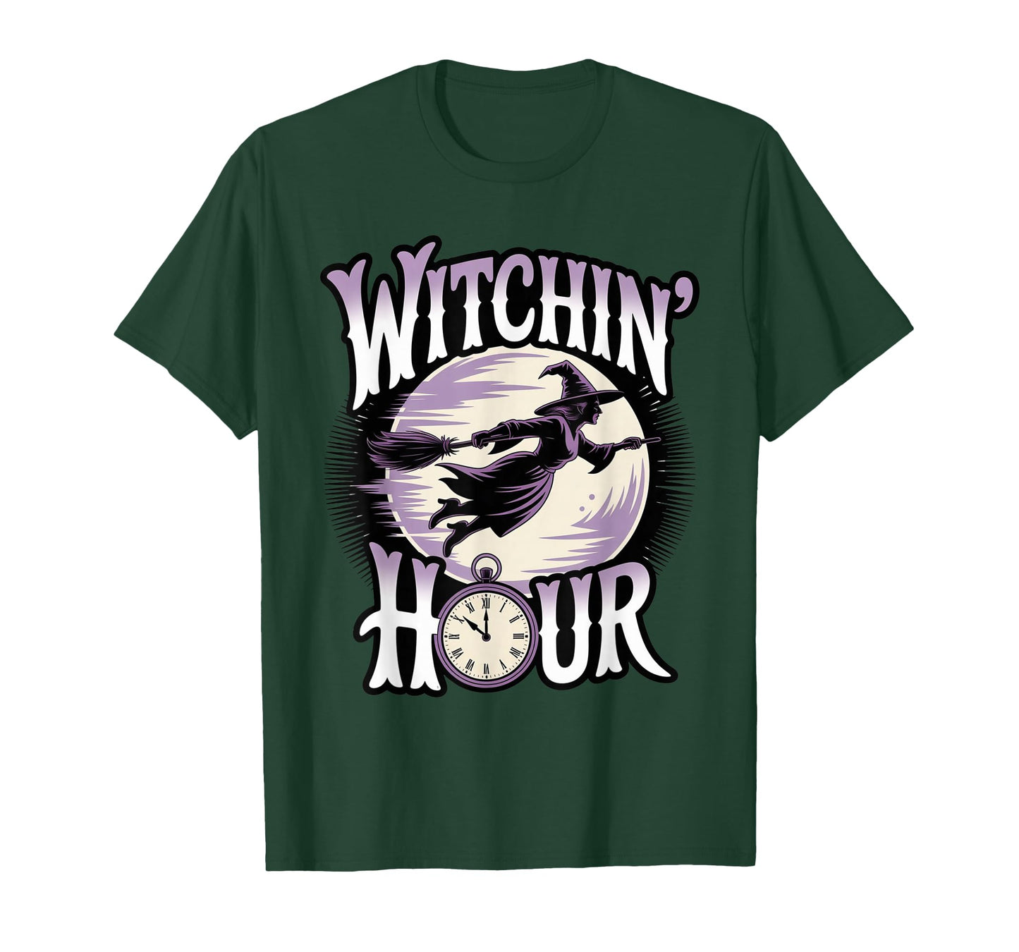 Witchin’ Hour Halloween T-Shirt Spooky Witch Tee T-Shirt
