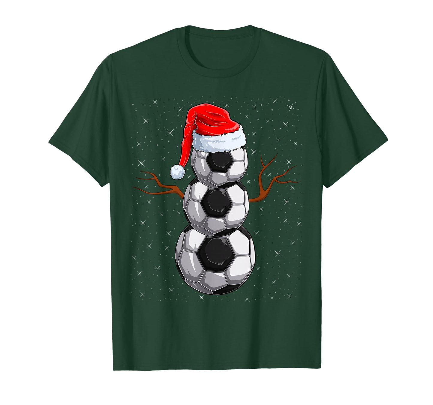 Soccer Snowman Xmas Pajamas Santa Soccer Football Christmas T-Shirt