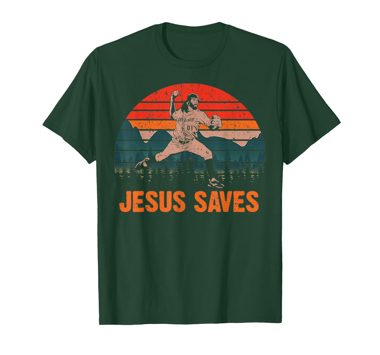 Vintage Jesus Saves Baseball Pitcher Retro 80s T-Shirt
