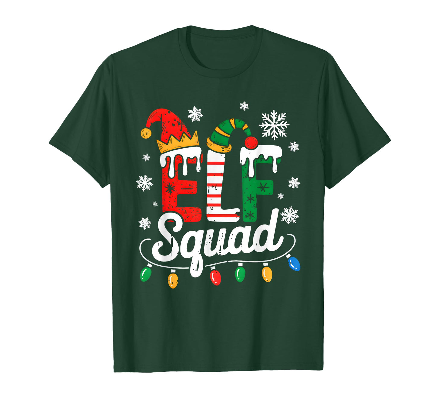 Elf Squad Funny Elf Family Christmas Matching Pajamas Xmas T-Shirt