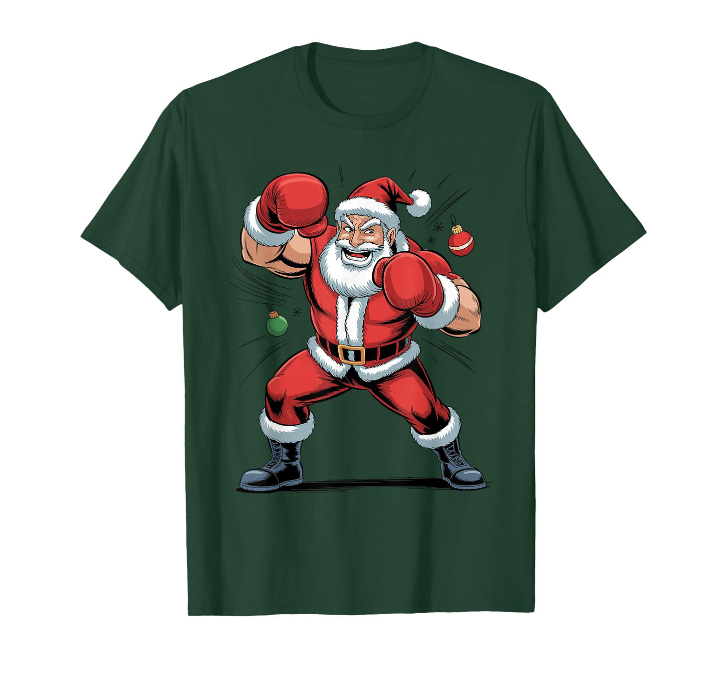 Santa Boxing Boxer Funny Sports Christmas Holiday Xmas T-Shirt