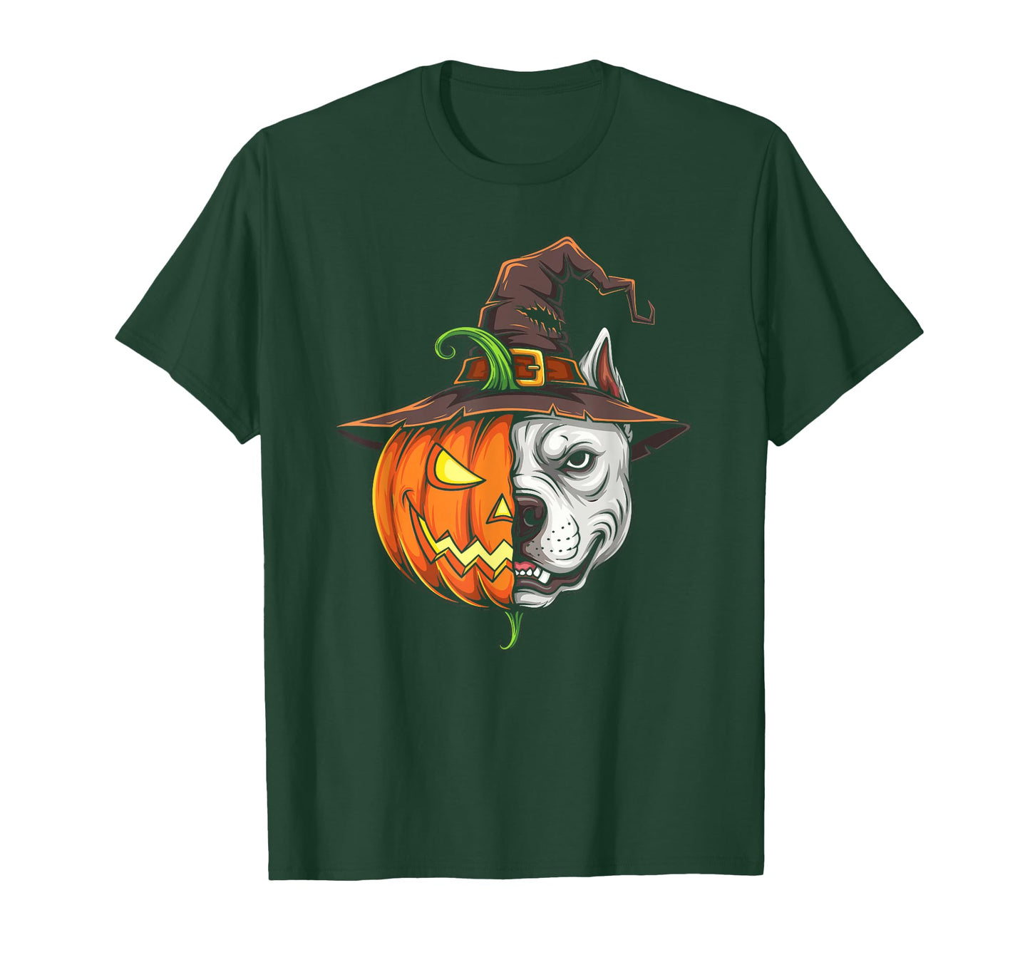 Pitbull Pumpkin Jack O Lantern Halloween Kids Mens Womens T-Shirt