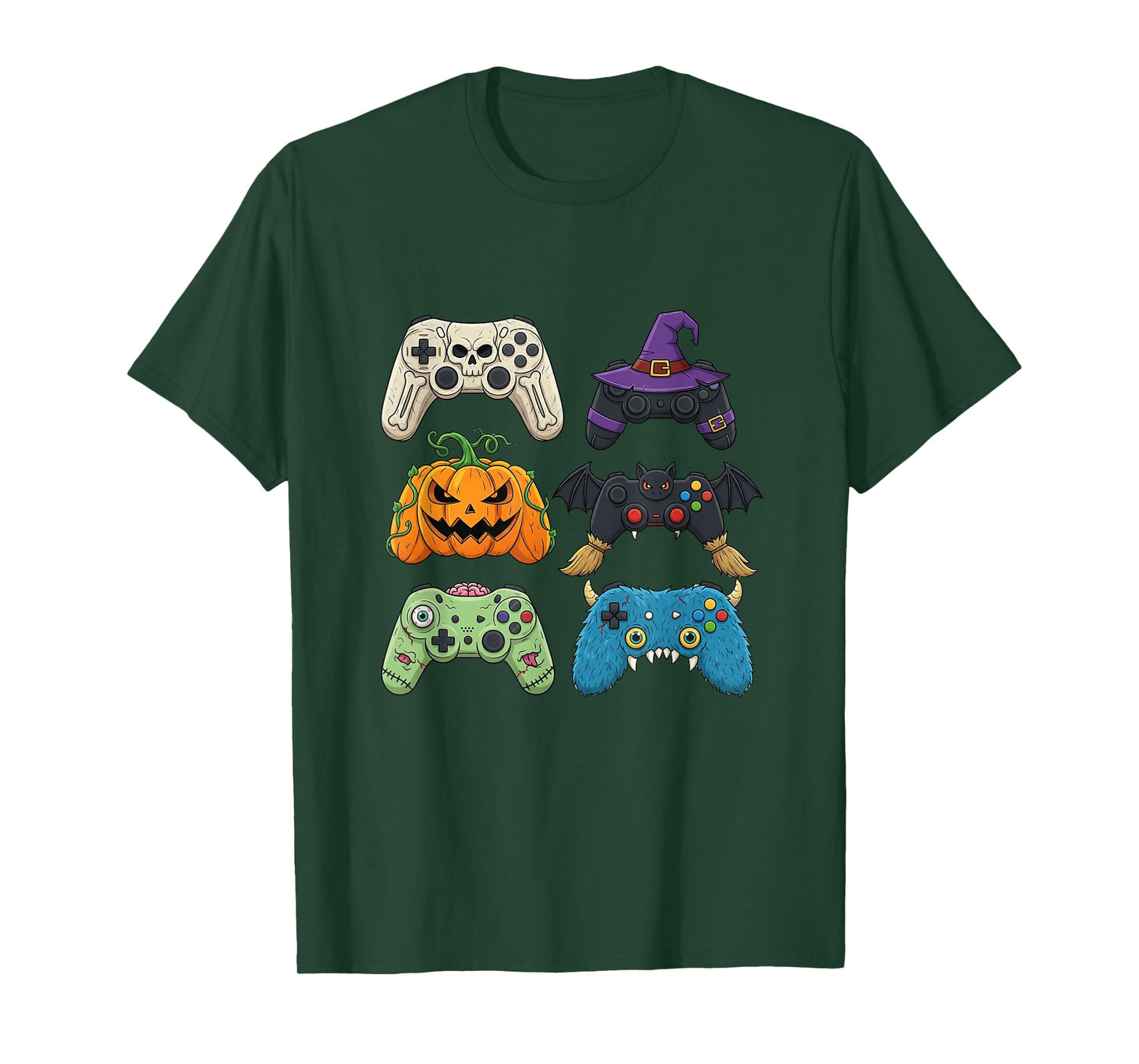Halloween Skeleton Zombie Gaming Controllers Mummy Boys Kids T-Shirt