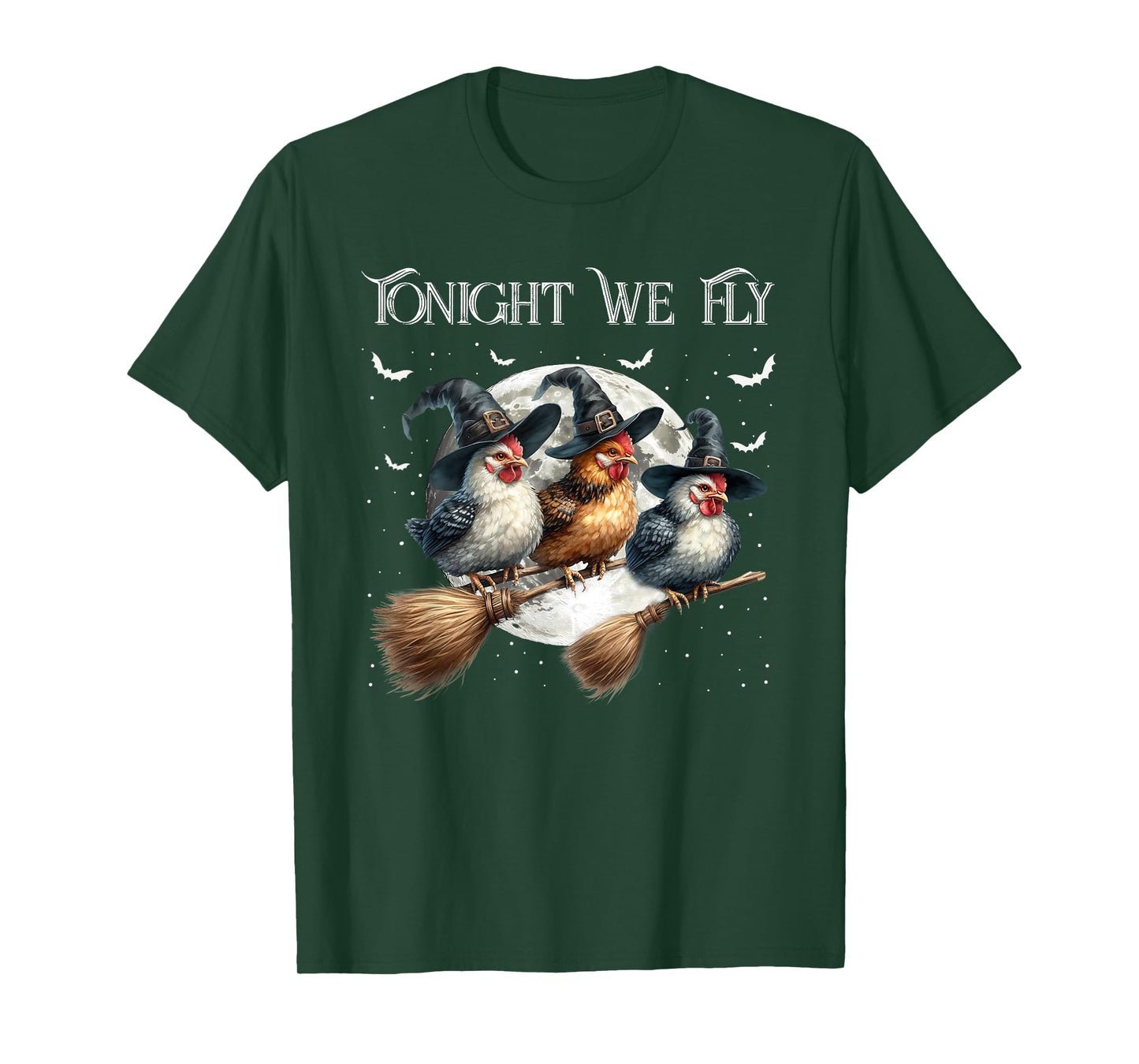 Tonight We Fly Funny Chicken Witches Halloween Costume T-Shirt